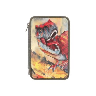 Depesche 3-Fach Federtasche mit 3D Effekt Dino World 20 x 13 cm 