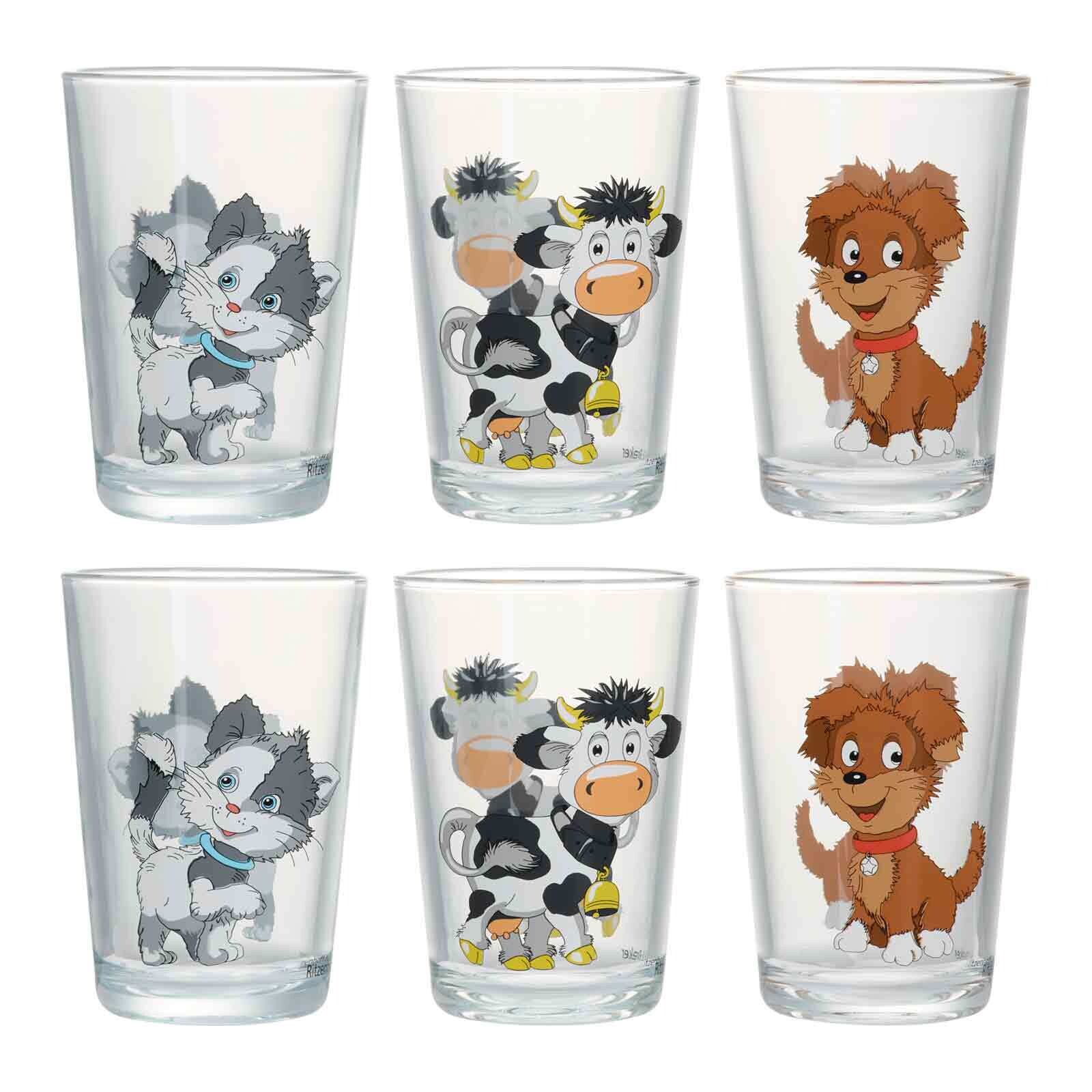 Kindergläser Hoftiere  6er Set