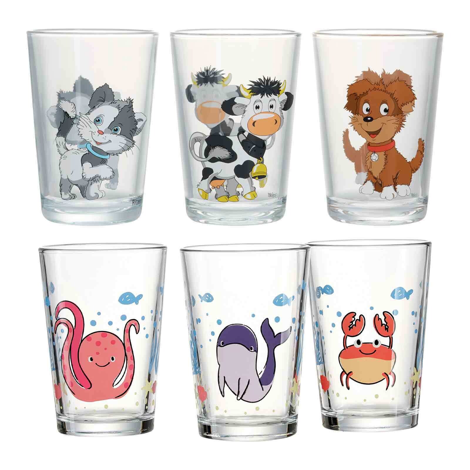 Kindergläser Hof- und Meerestiere  6er Set