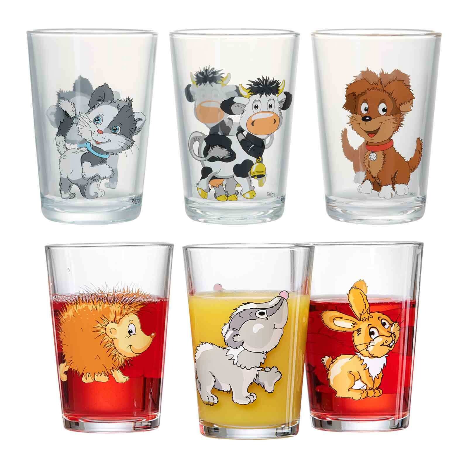 Kindergläser Hof- und Waldtiere  6er Set