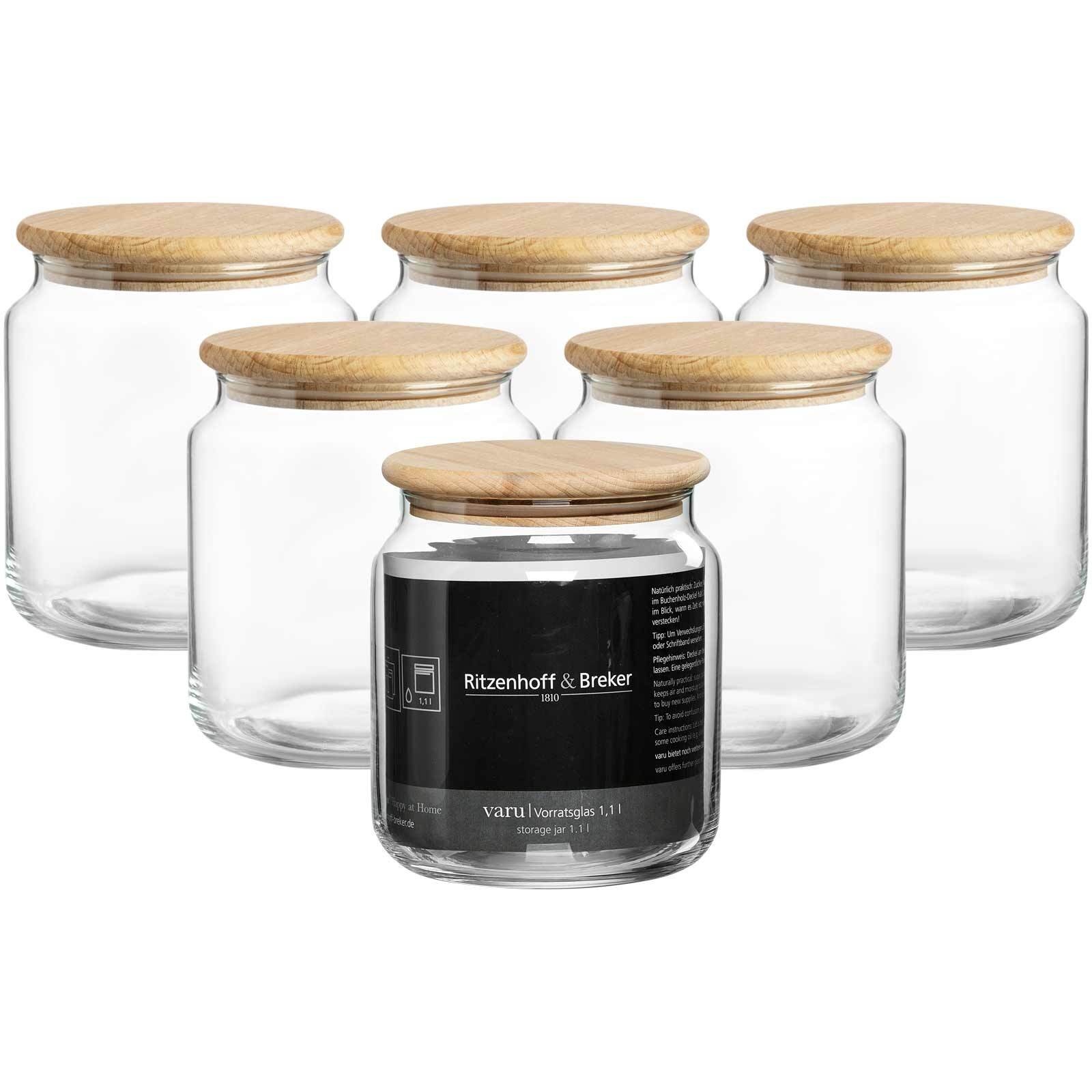 Ritzenhoff & Breker Vorratsgl&auml;ser Varu 1,1 l 6er Set 