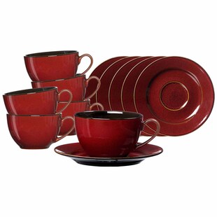 Ritzenhoff & Breker Kaffeetassen mit Untertassen Gambia 220 ml 6er Set 