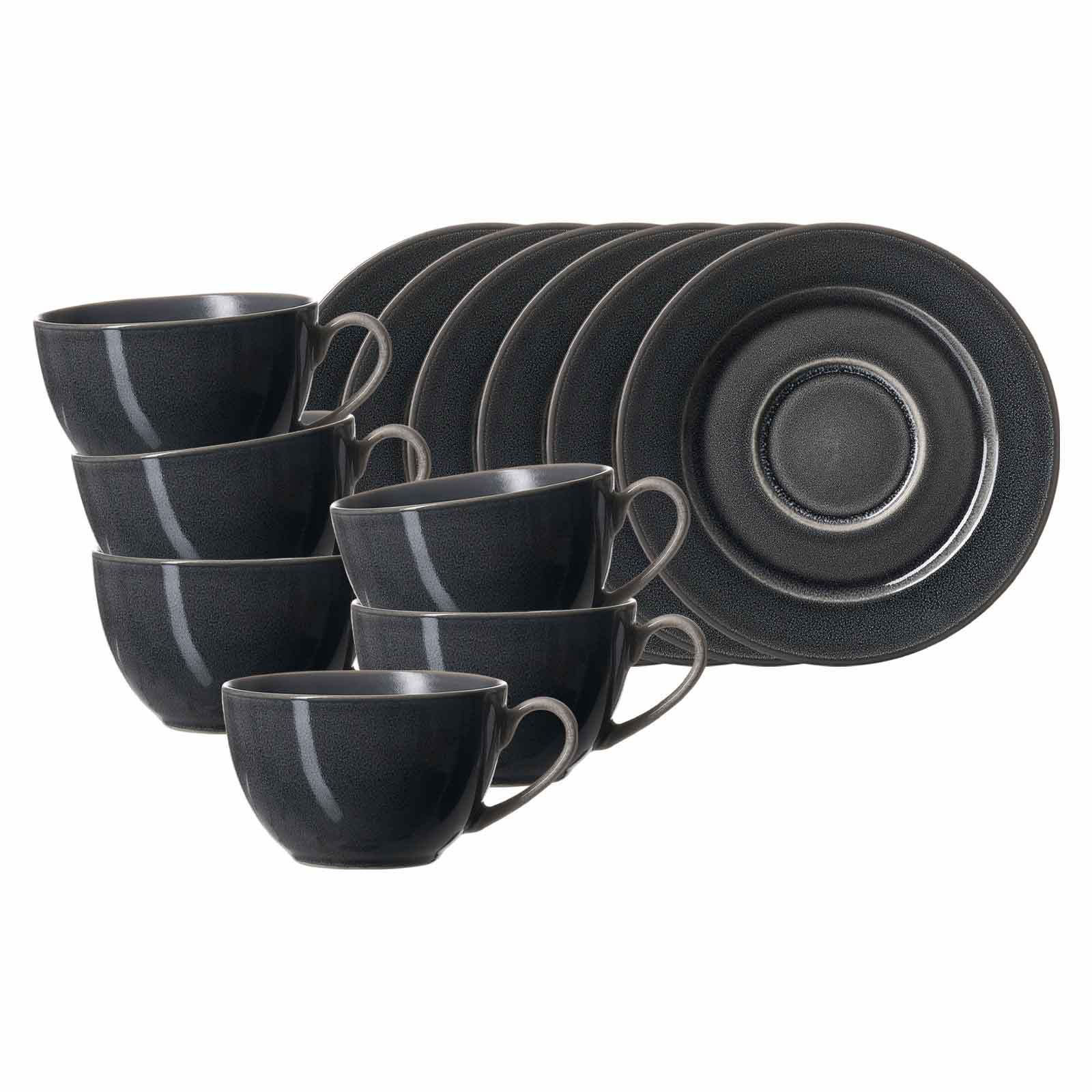 Ritzenhoff & Breker Kaffeetassen mit Untertassen Toledo 220 ml 6er Set 