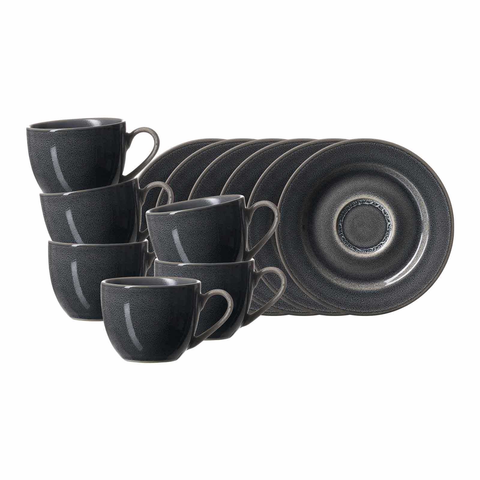 Ritzenhoff & Breker Espressotassen mit Untertassen Toledo 90 ml 6er Set 