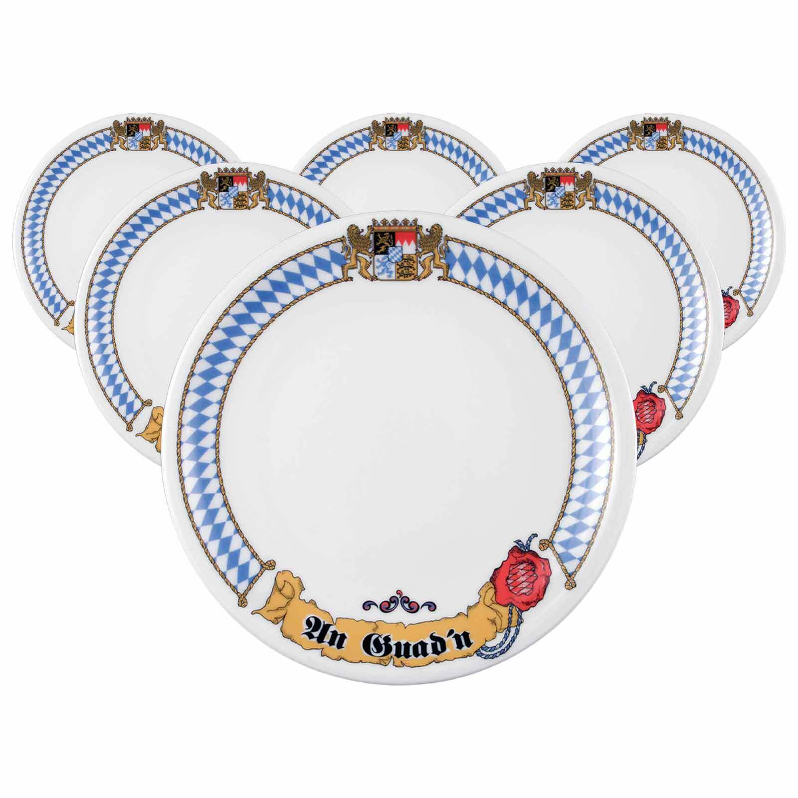 Seltmann Weiden Fr&uuml;hst&uuml;cksteller Compact Bayern &oslash; 19 cm 6er Set 