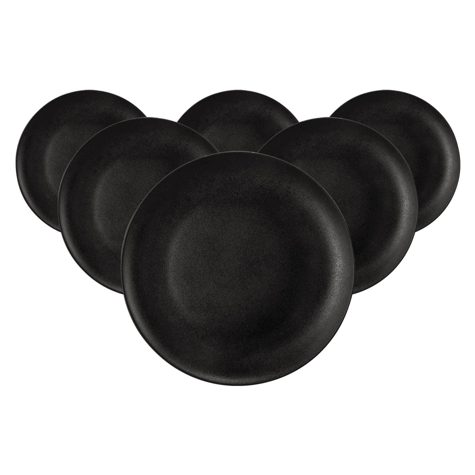 Seltmann Weiden Fr&uuml;hst&uuml;cksteller Liberty Velvet Black &oslash; 22,7 cm 6er Set 