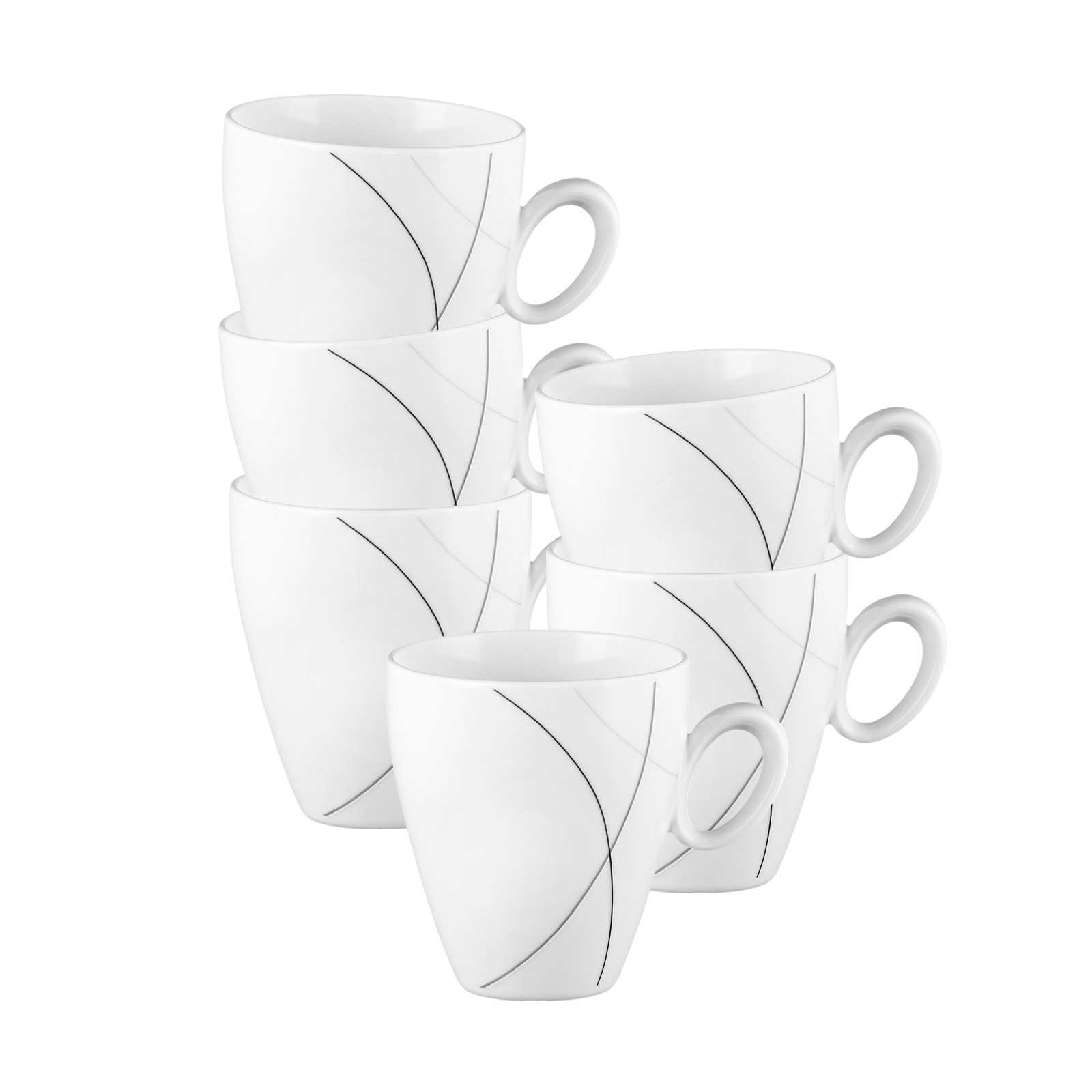 Seltmann Weiden Becher mit Henkel Trio Highline 0,3 l 6er Set 