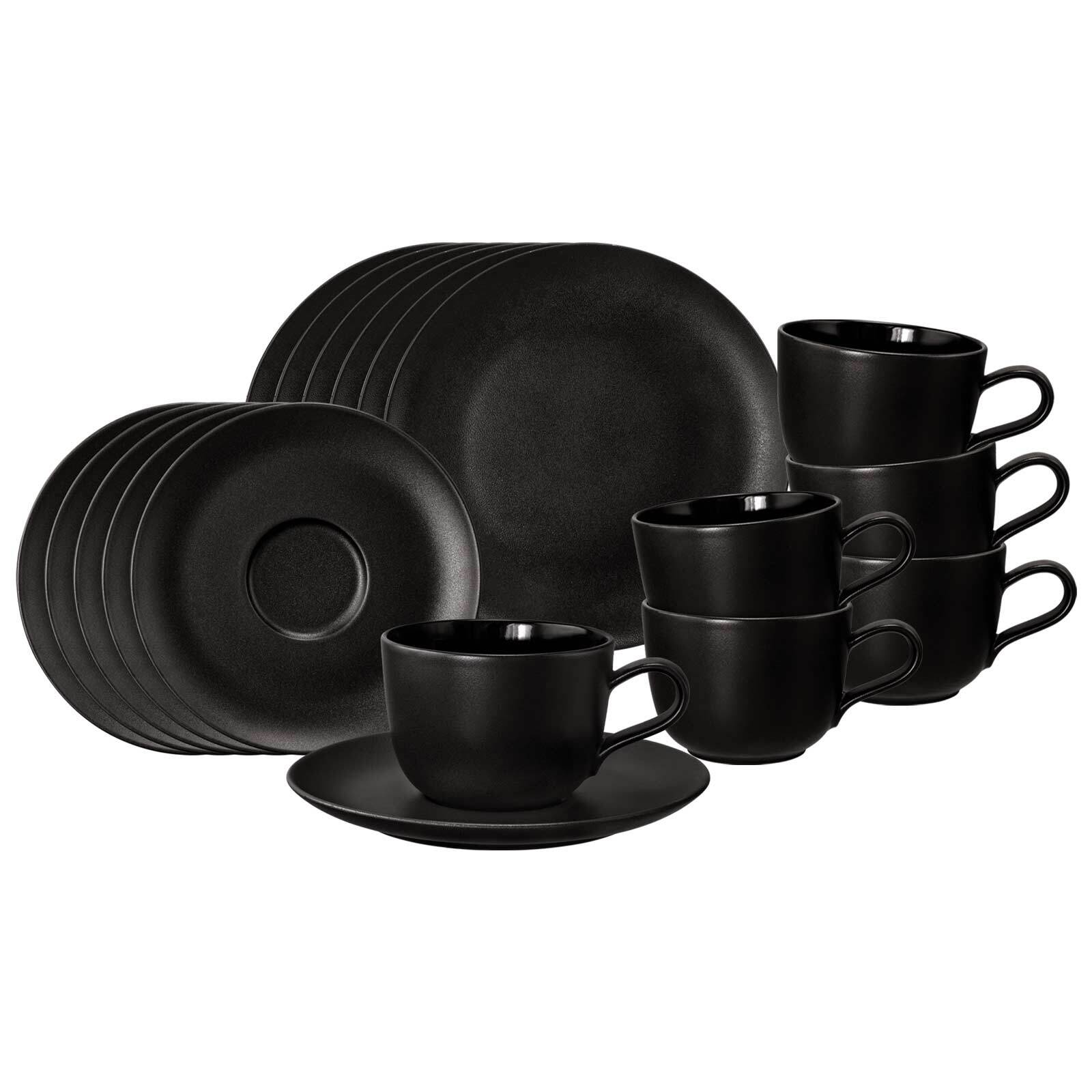 Seltmann Weiden Kaffeeservice Liberty Velvet Black 18er Set 