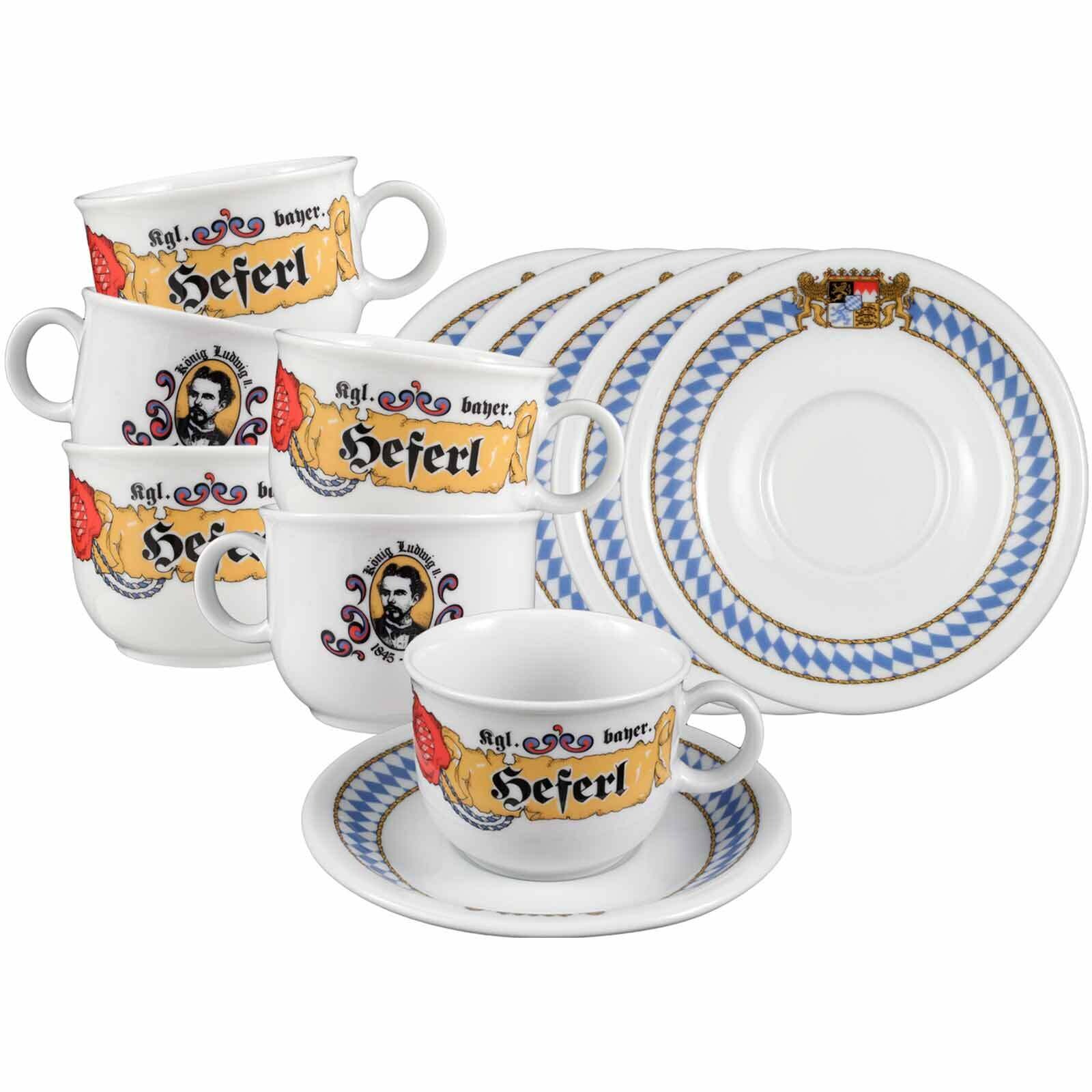 Kaffeetassen mit Untertassen Compact Bayern  6er Set