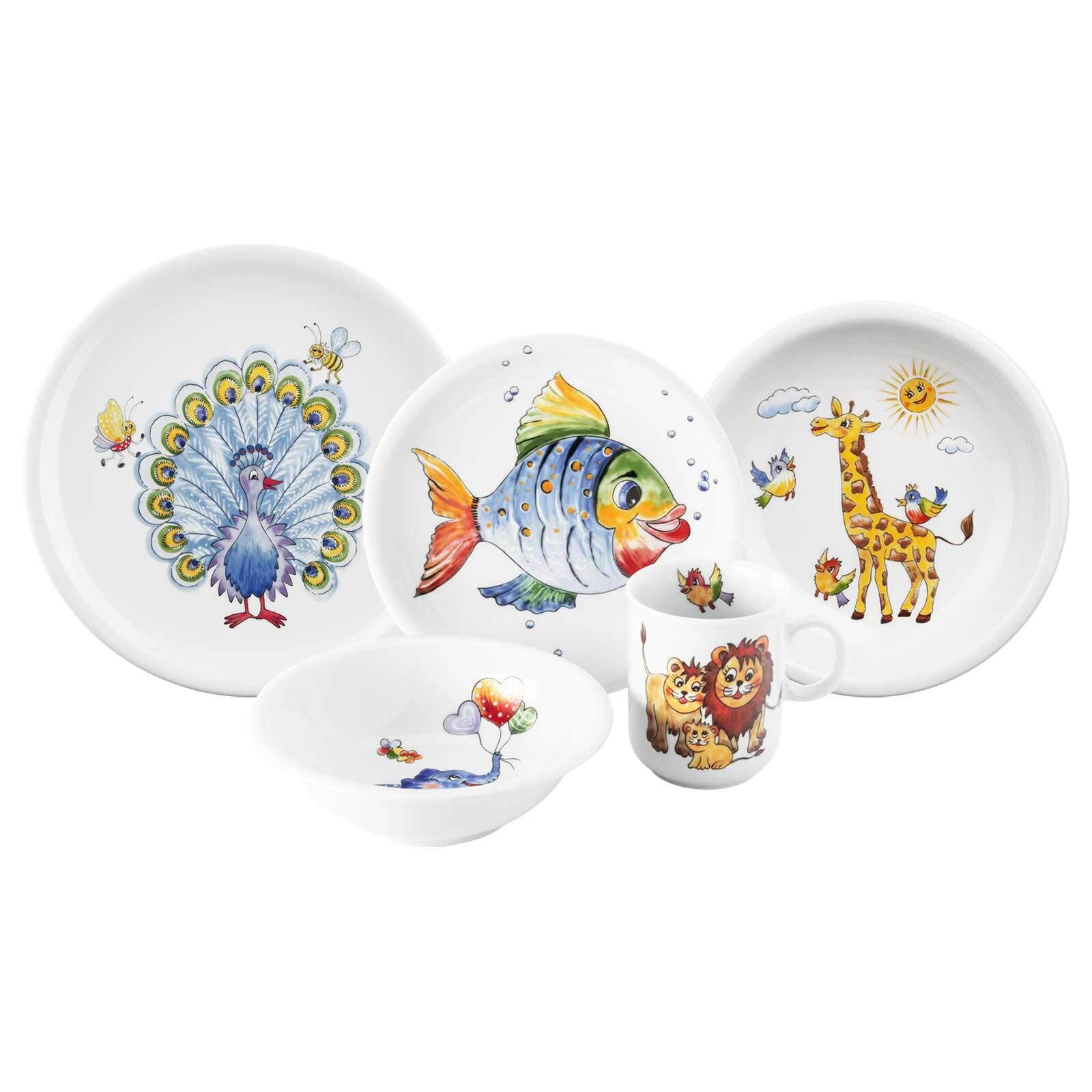 Kindergeschirr Set Compact Bunte Tierwelt 5er Set