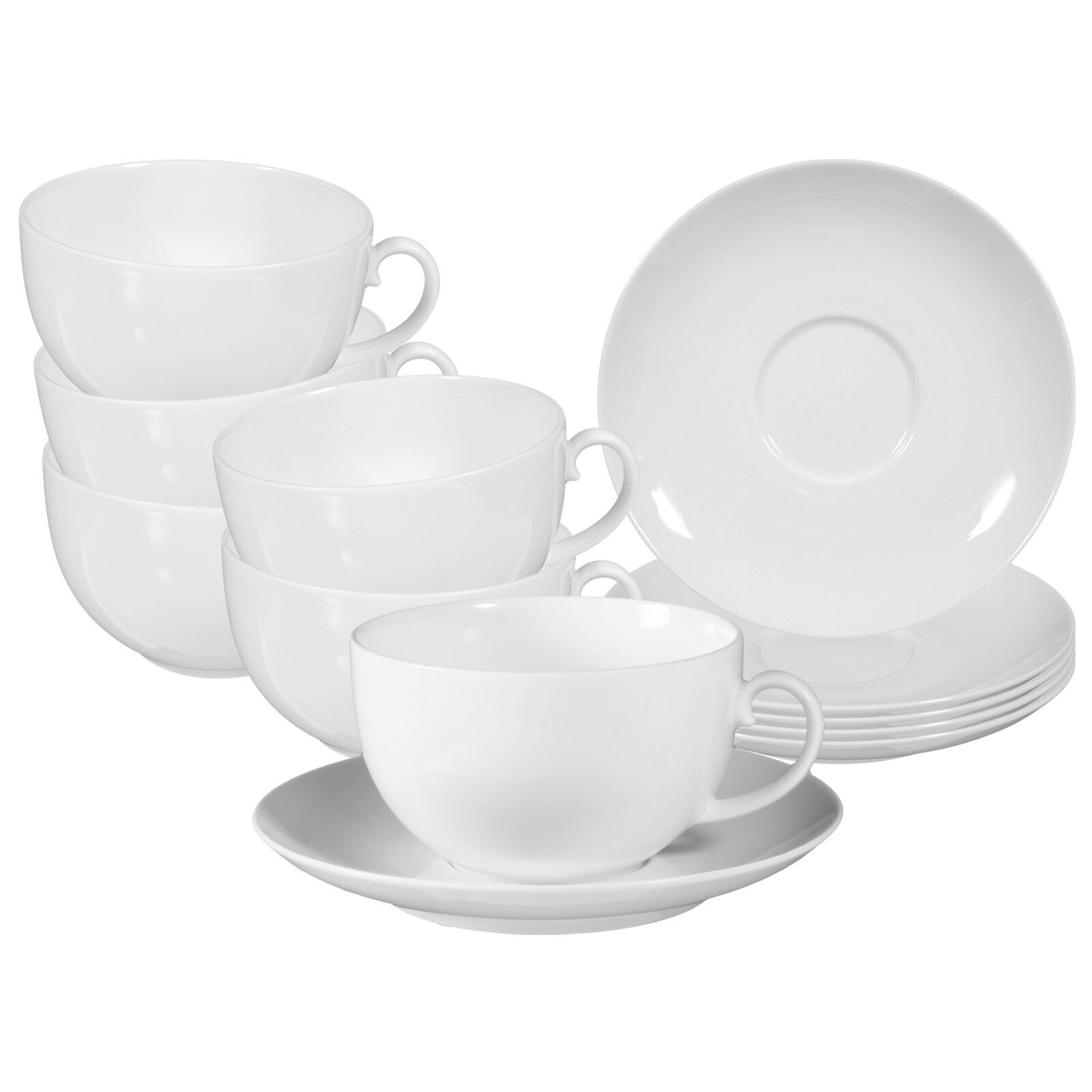 Milchkaffeetassen mit Untertassen Rondo/Liane  6er Set