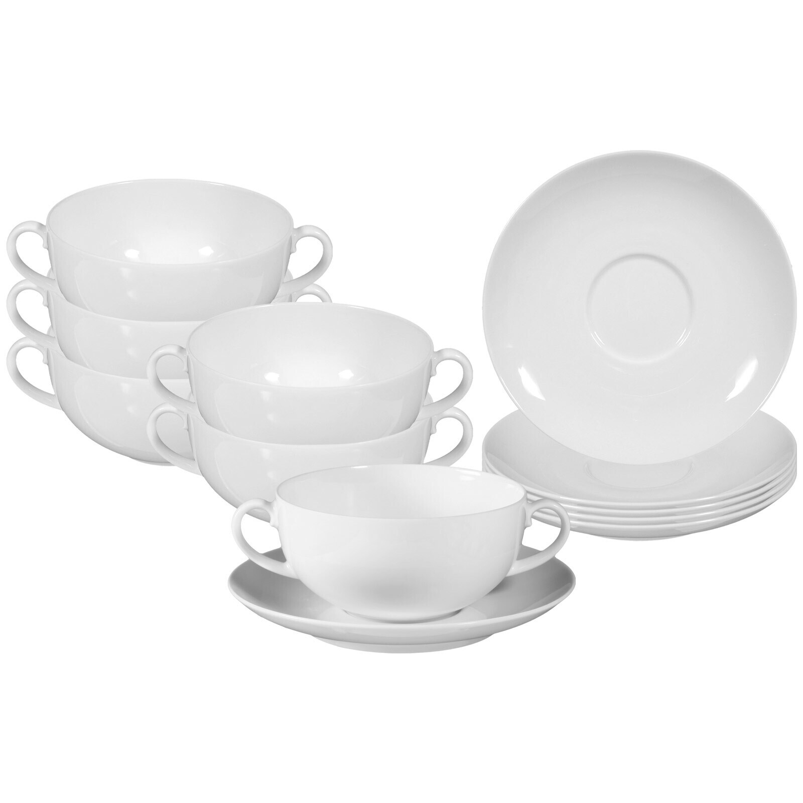 Suppentassen mit Untertassen Rondo/Liane  6er Set