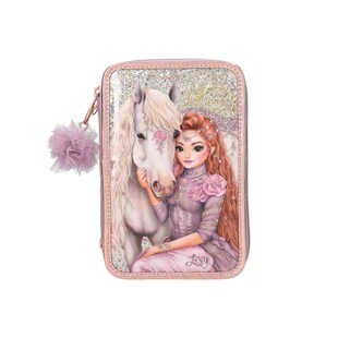 Depesche 3-Fach Federtasche VIVA VIOLET inkl. Stifte TOPModel 7,5 x 13 x 20 cm 