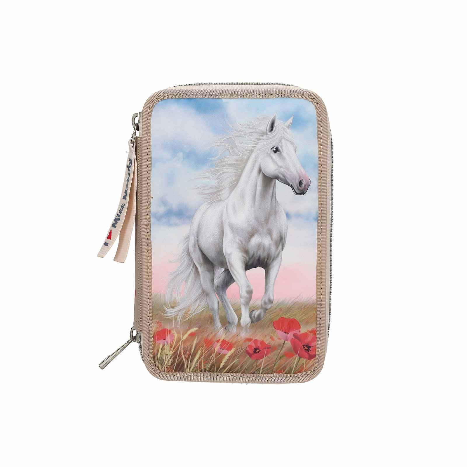 Depesche 3-Fach Federtasche Poppy Sand Miss Melody 20 x 13 x 7,5 cm 