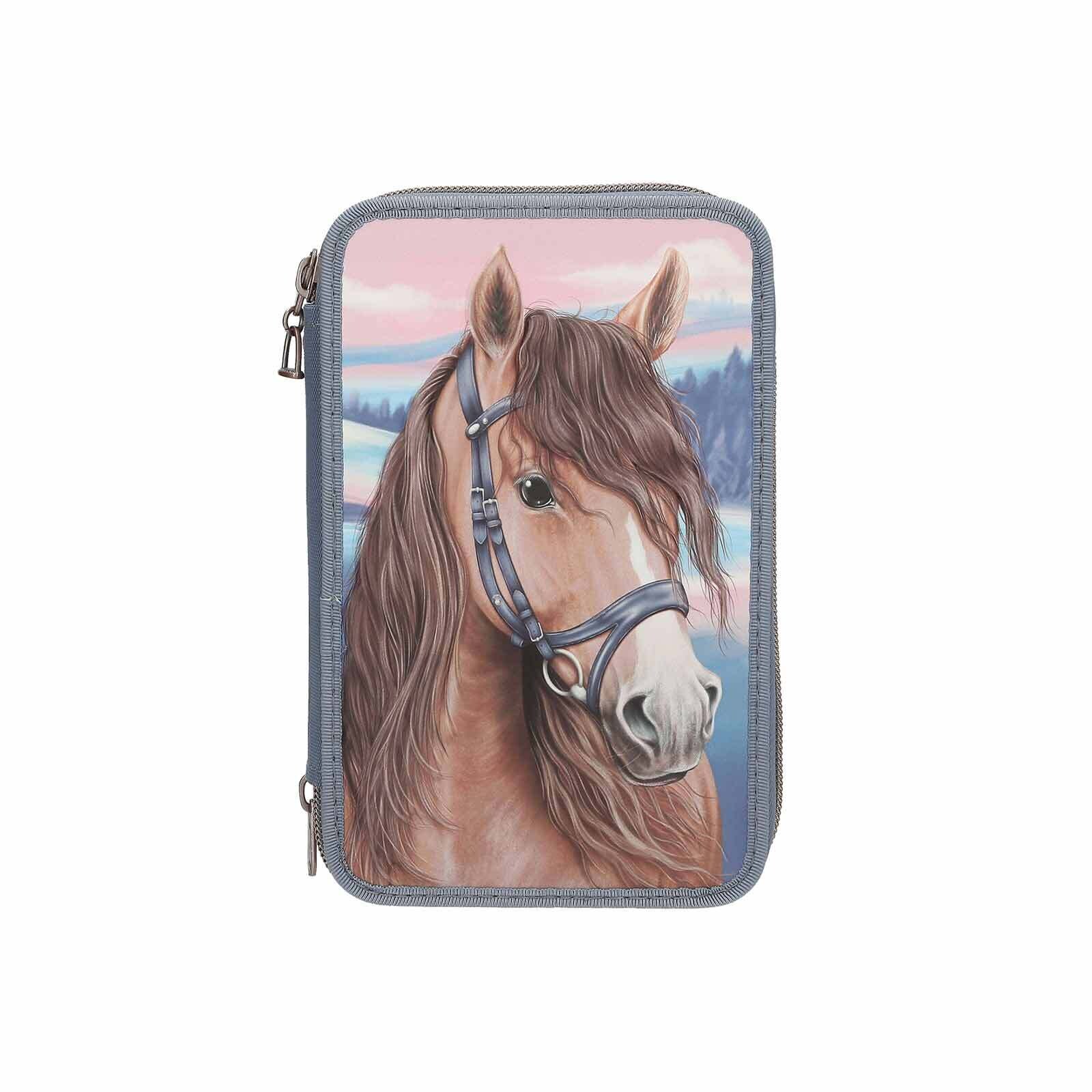 3-Fach Federtasche mit 3D-Effekt Miss Melody 20 x 13 x 7,5 cm