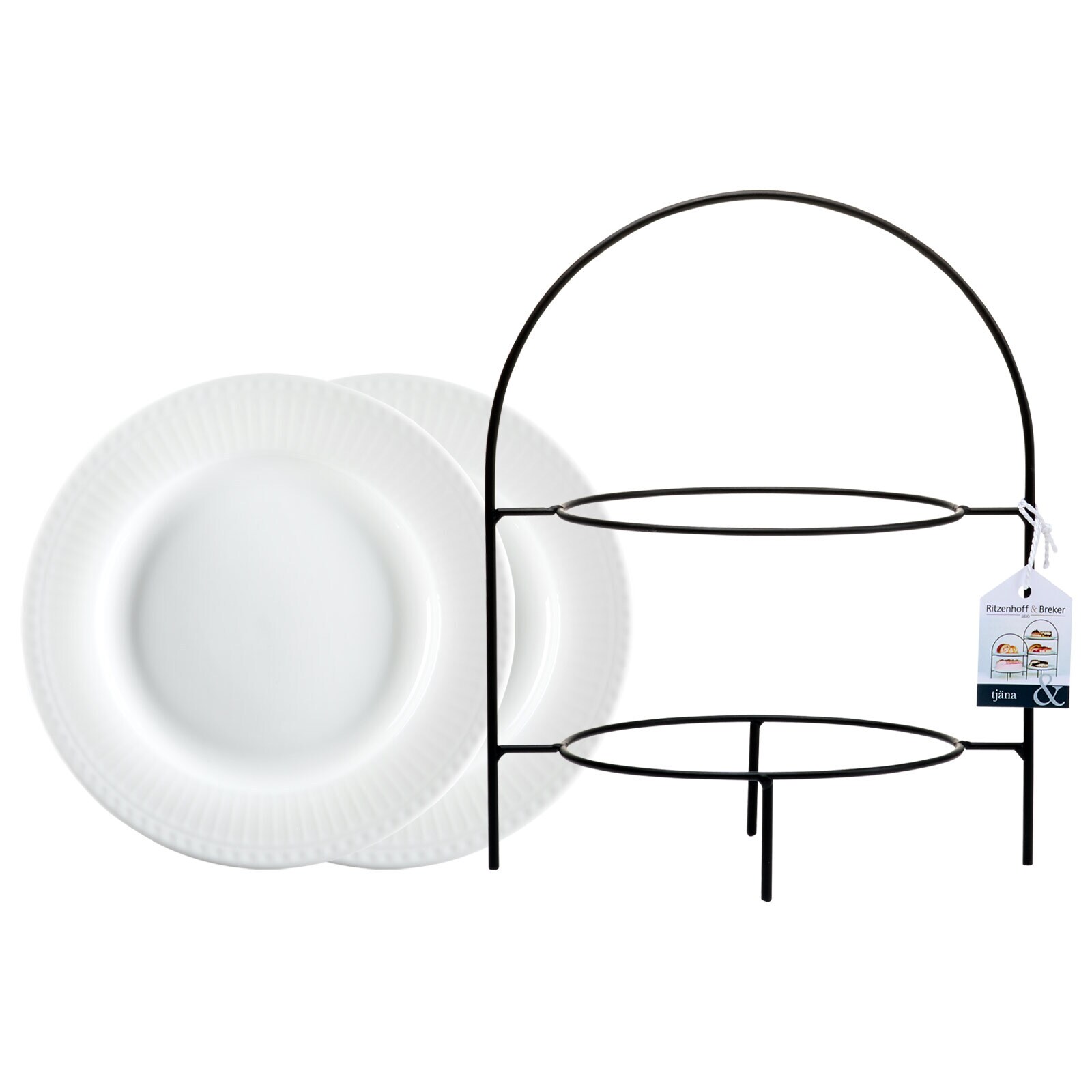 Etagère mit Teller Tjäna 2-stufig