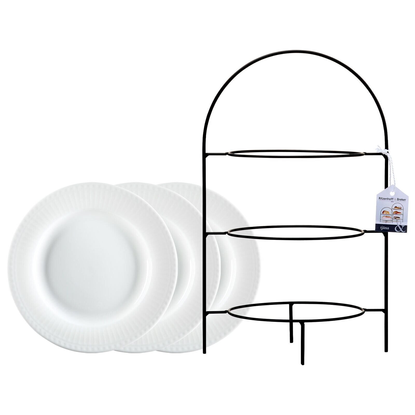 Etagère mit Teller Tjäna 3-stufig