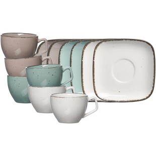 Ritzenhoff & Breker Espressotassen mit Untertassen Casa 80 ml 6er Set 