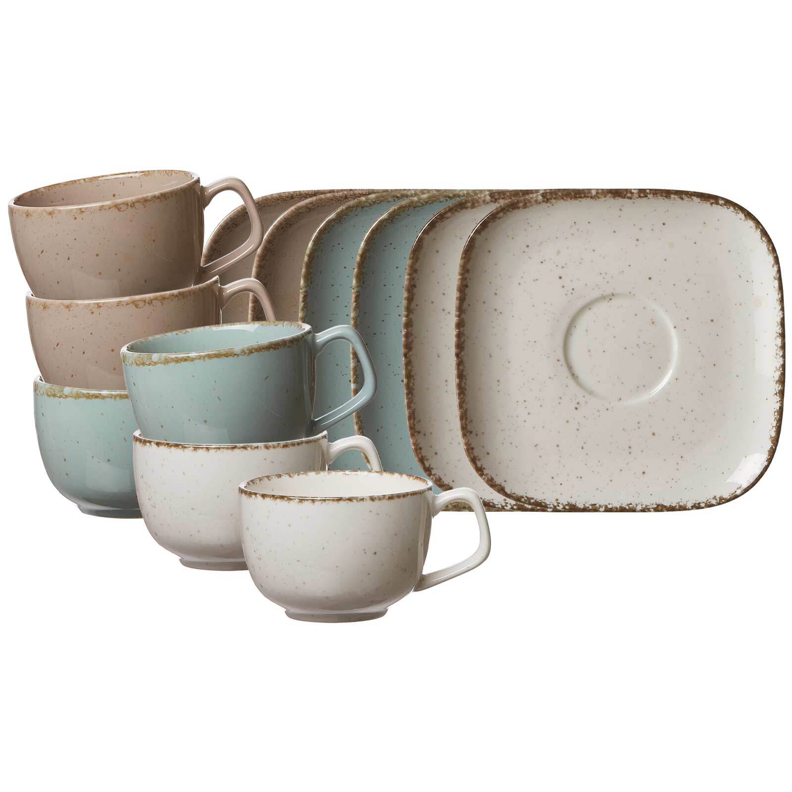 Ritzenhoff & Breker Kaffeetassen mit Untertassen Casa 200 ml 6er Set 