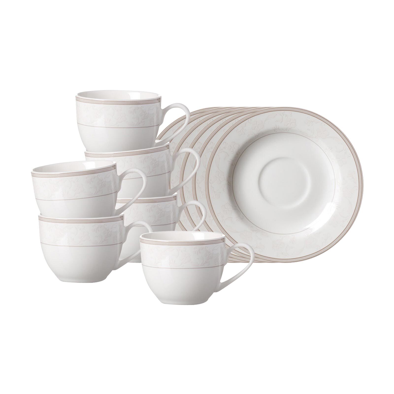 Ritzenhoff & Breker Espressotassen mit Untertassen Isabella 90 ml 6er Set 