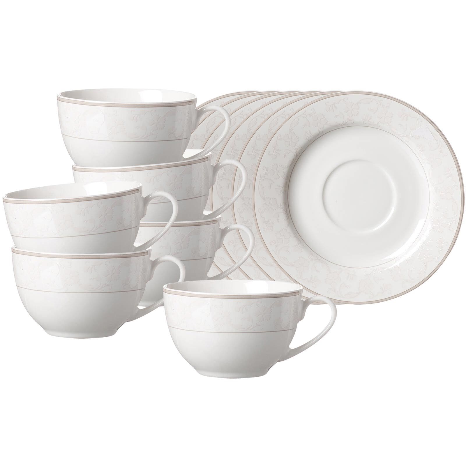 Ritzenhoff & Breker Kaffeetassen mit Untertassen Isabella 250 ml 6er Set 