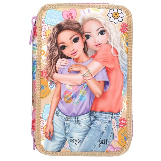 3-Fach Federtasche GIRL POWER inkl. Stifte TOPModel 7,5 x 13 x 20 cm