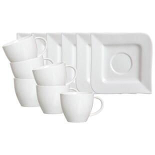 Ritzenhoff & Breker Kaffeetassen mit Untertassen Melodie 190 ml 6er Set 