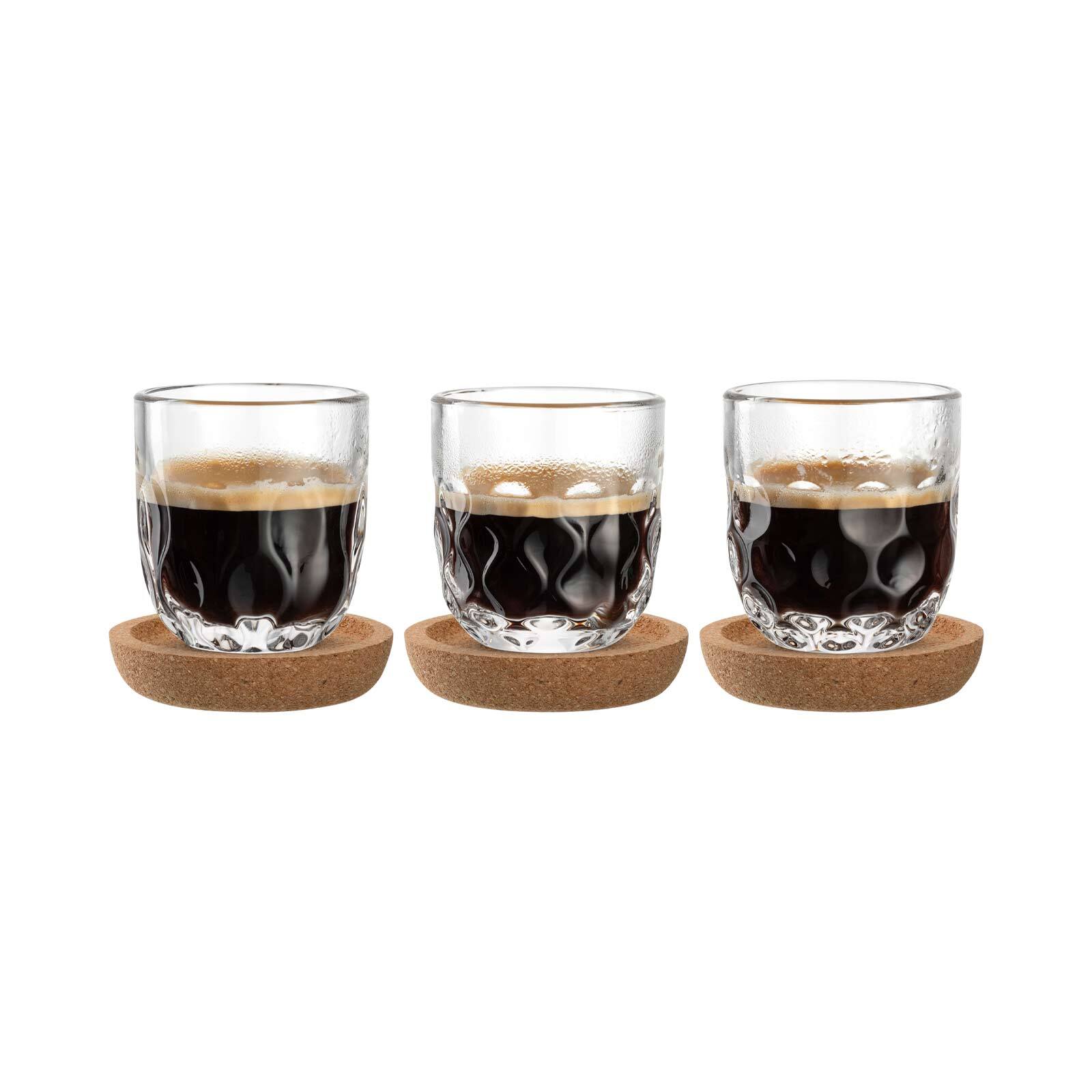 Leonardo Espresso-Set mit Untersetzer Gocce 60 ml 3er Set 