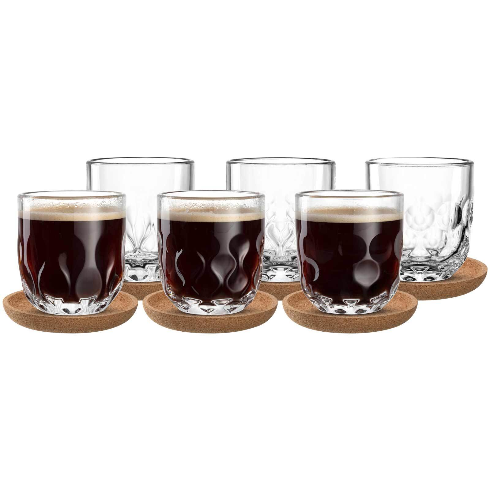Leonardo Kaffeegl&auml;ser mit Untersetzer Gocce 220 ml 6er Set 