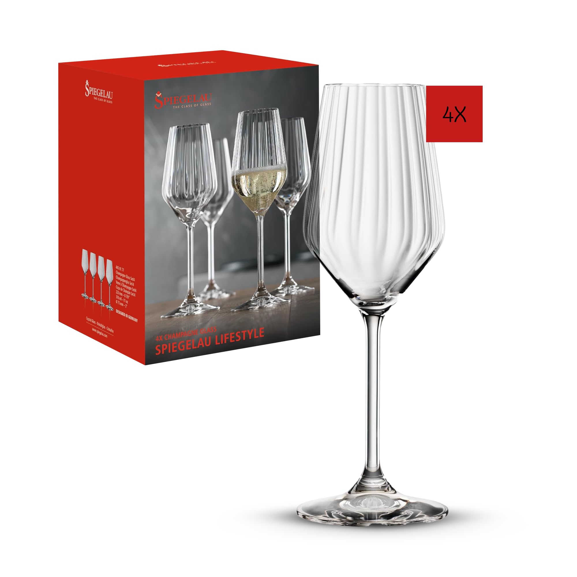 Spiegelau Champagnergl&auml;ser Lifestyle 310 ml 4er Set 