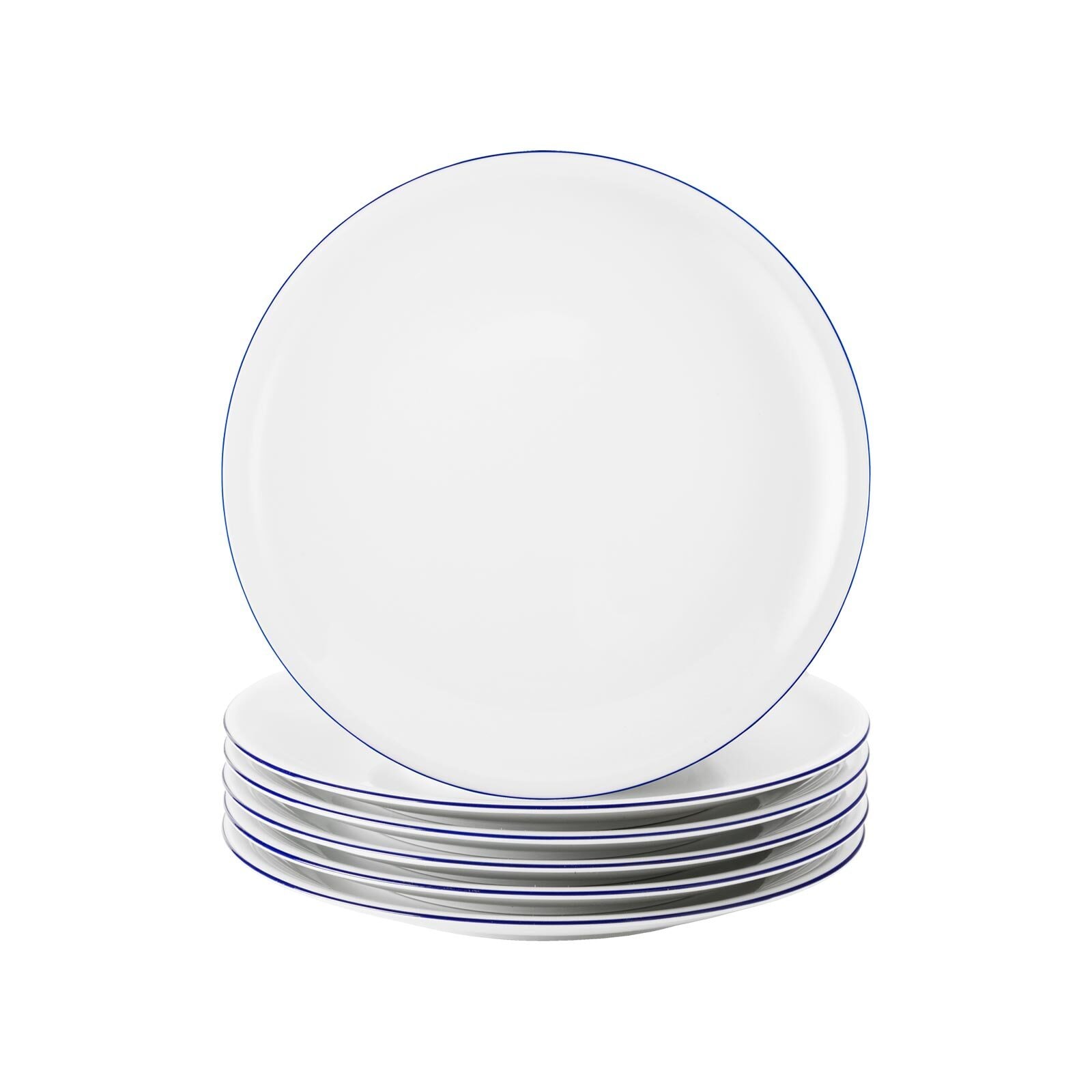 Seltmann Weiden Fr&uuml;hst&uuml;cksteller Compact Blaurand &oslash; 19,3 cm 6er Set 