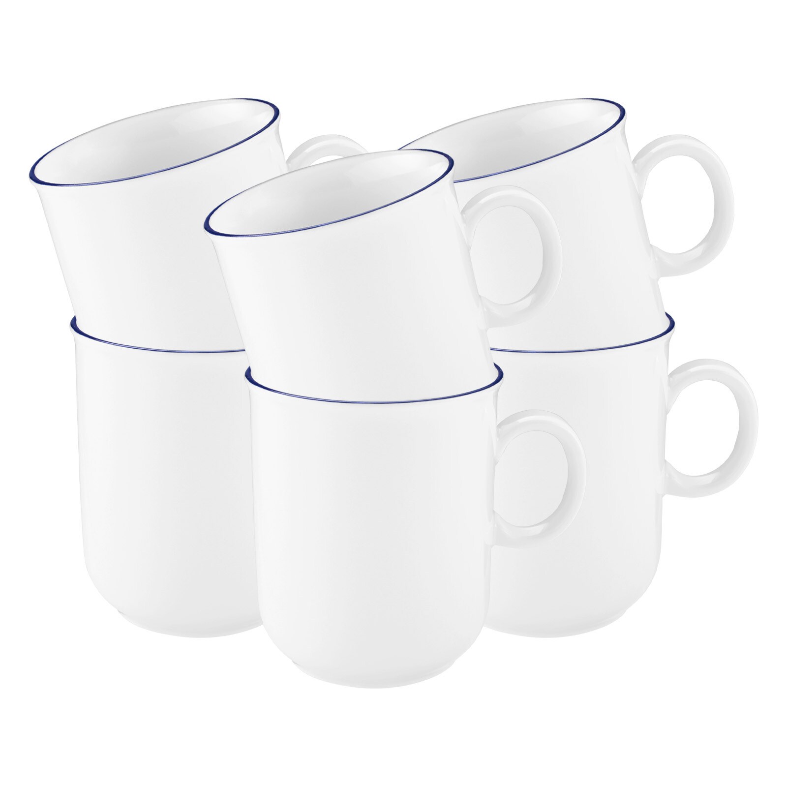 Henkelbecher Compact Blaurand  6er Set