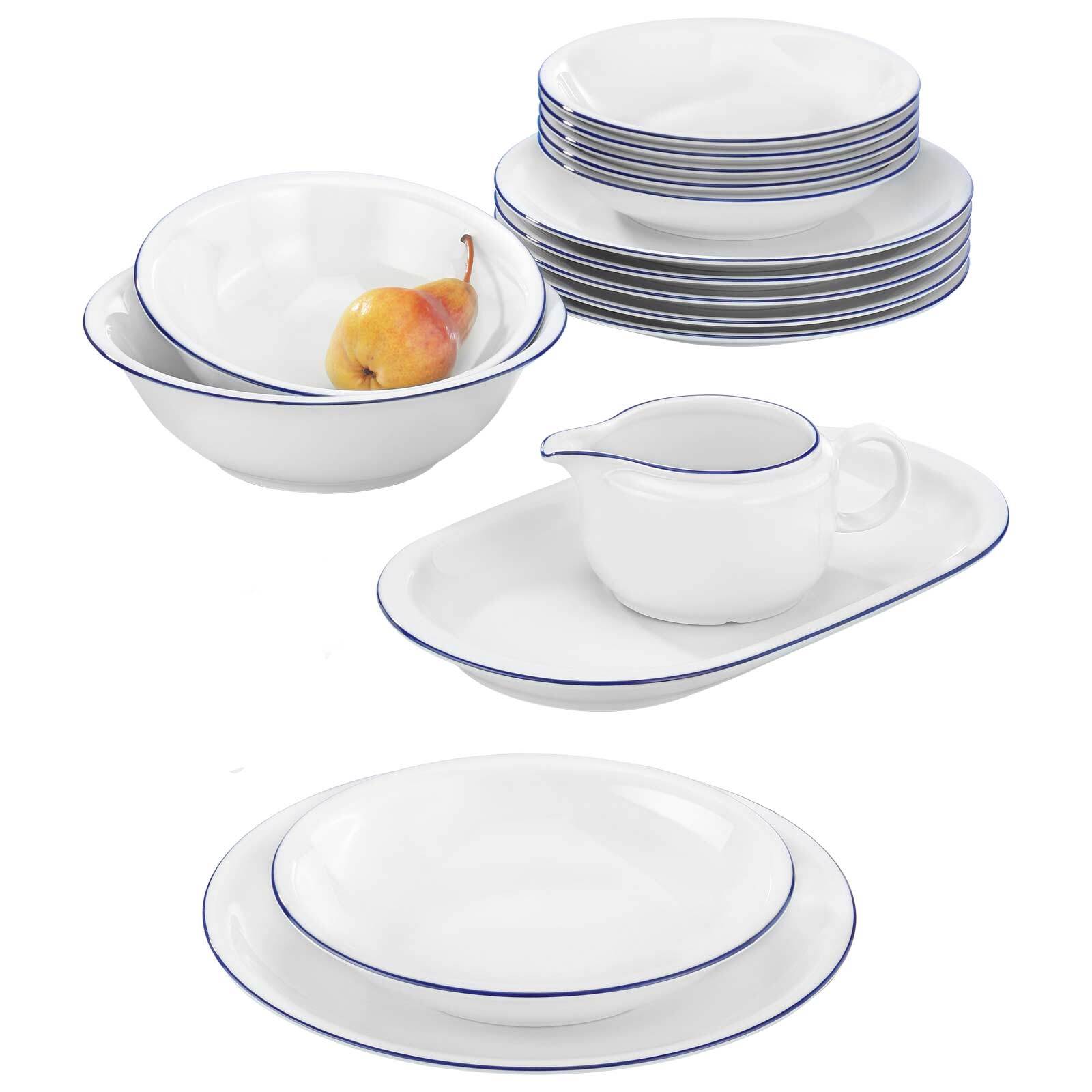 Seltmann Weiden Tafelservice Compact Blaurand 16er Set 