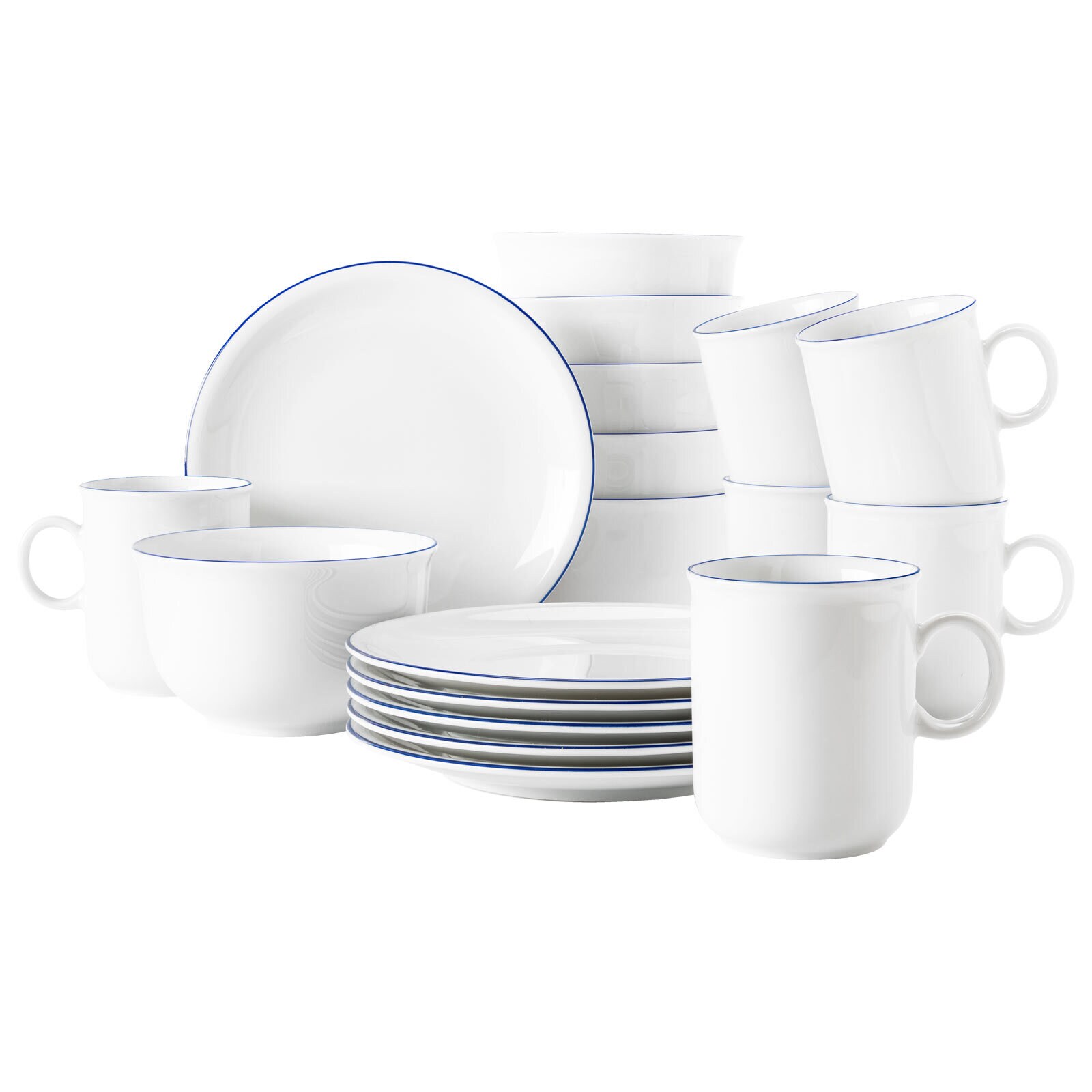 Seltmann Weiden Fr&uuml;hst&uuml;cks-Set Compact Blaurand 18er Set 