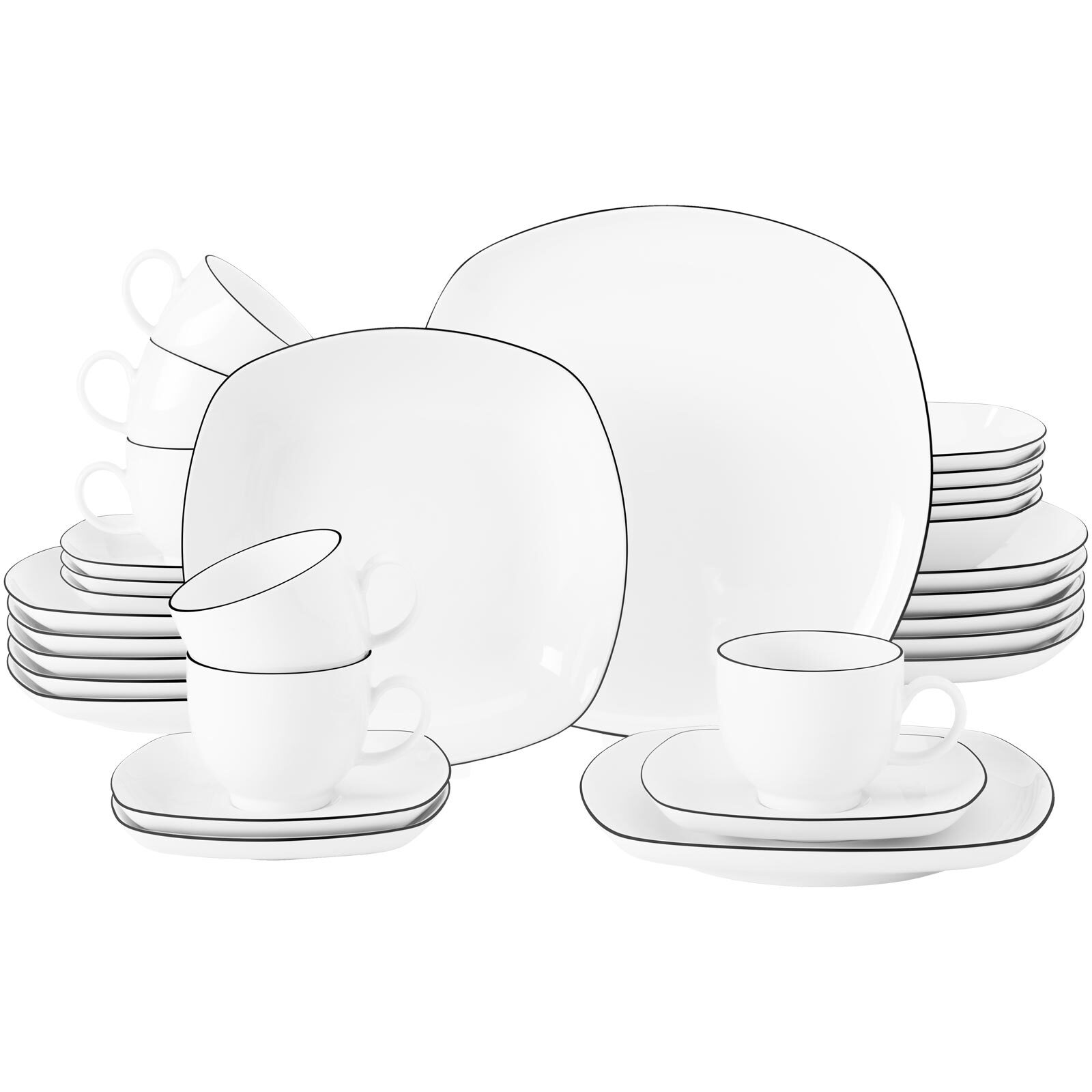 Seltmann Weiden Kombiservice Lido Black Line 30er Set 