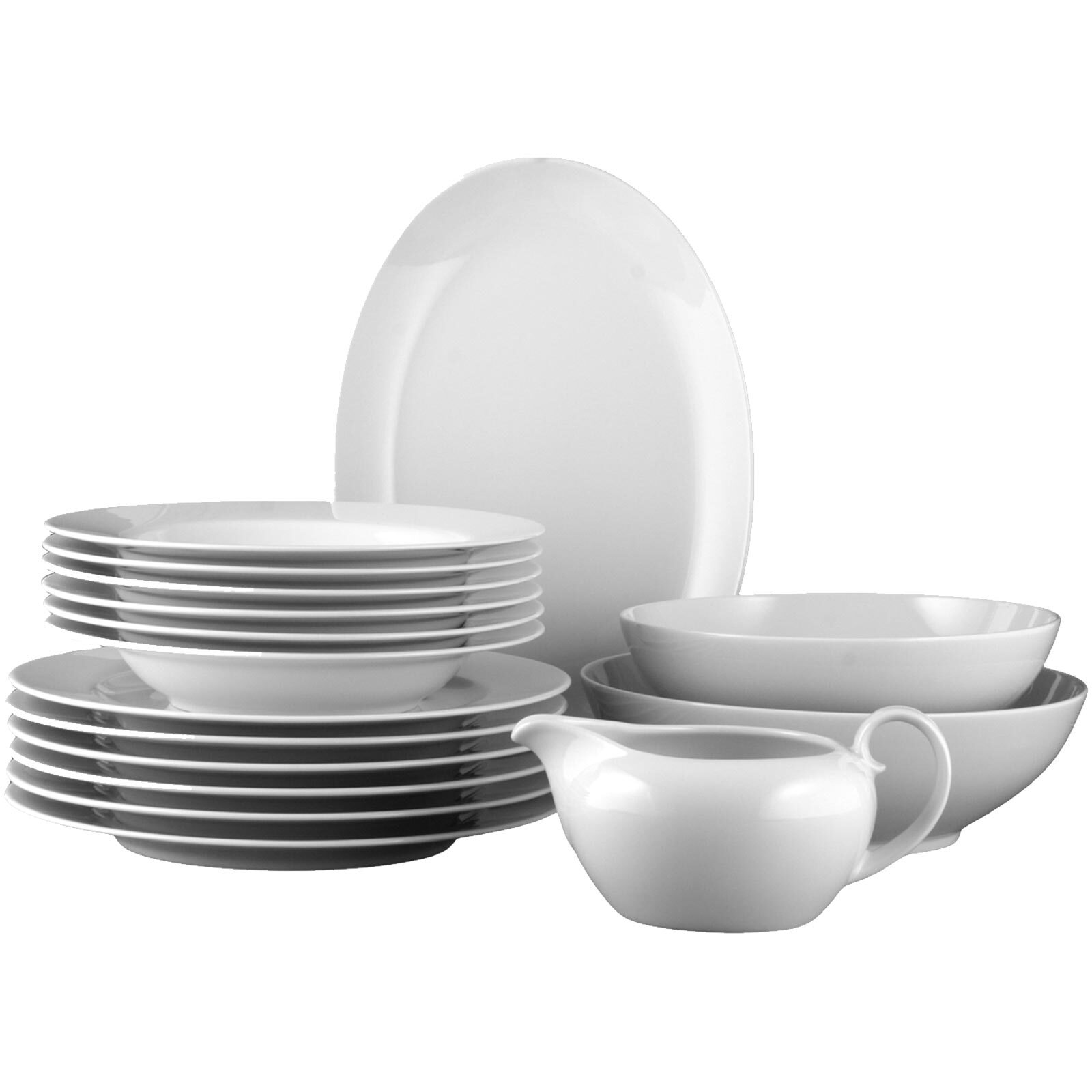 Seltmann Weiden Tafelservice Rondo Liane Wei&szlig; 16er Set 