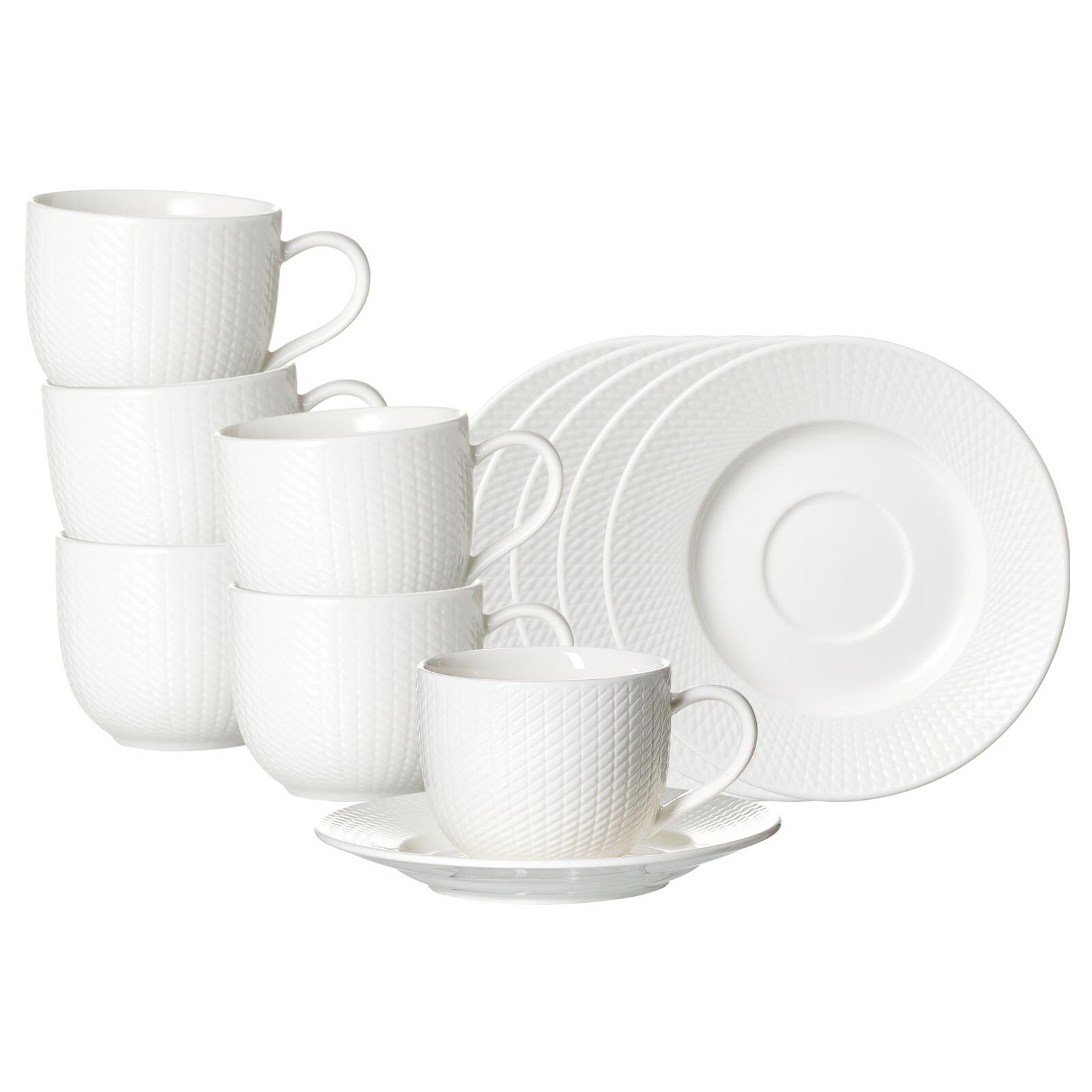 Ritzenhoff & Breker Kaffeetassen mit Untertassen Saphir 220 ml 6er Set 