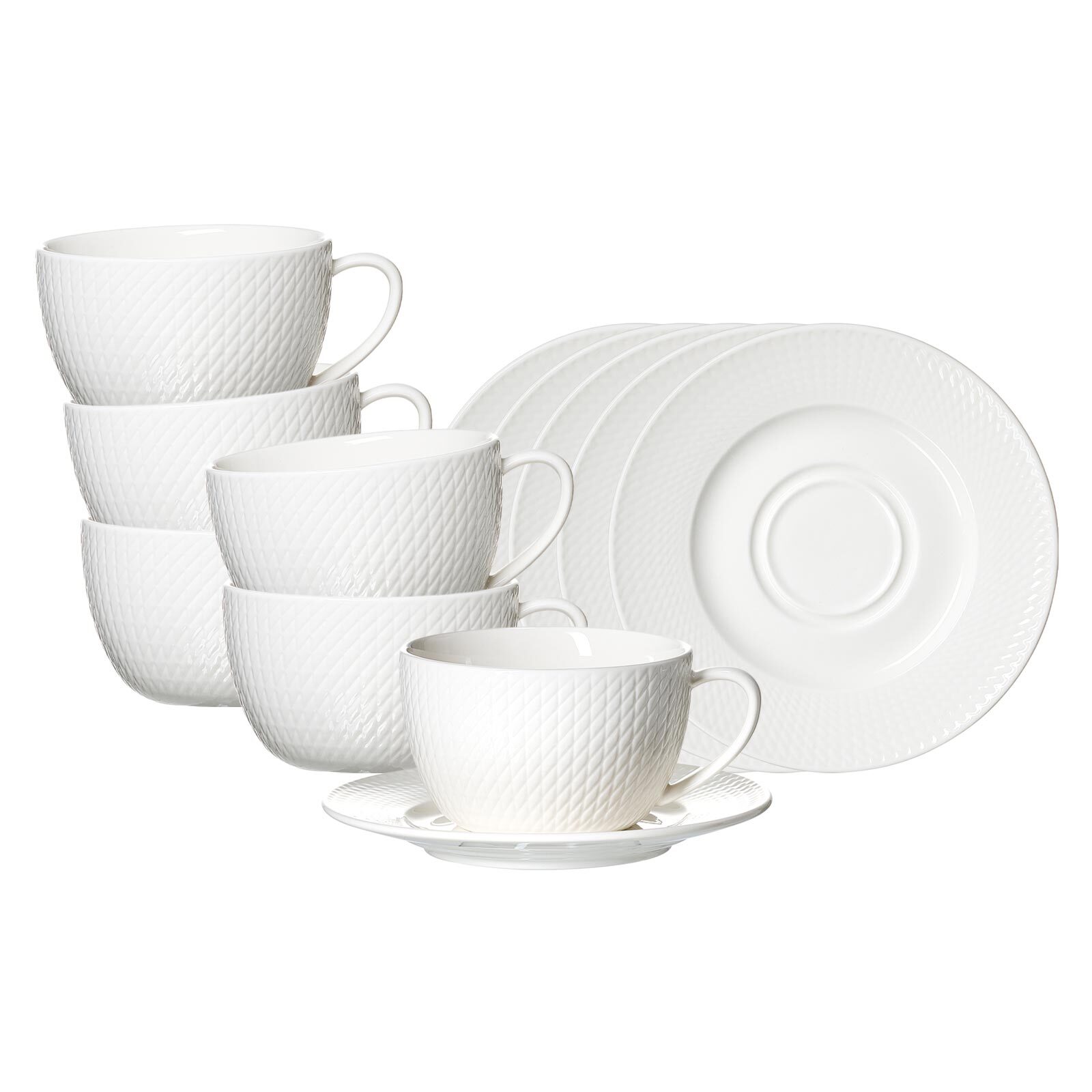 Ritzenhoff & Breker Cappuccinotassen mit Untertassen Saphir 320 ml 6er Set 