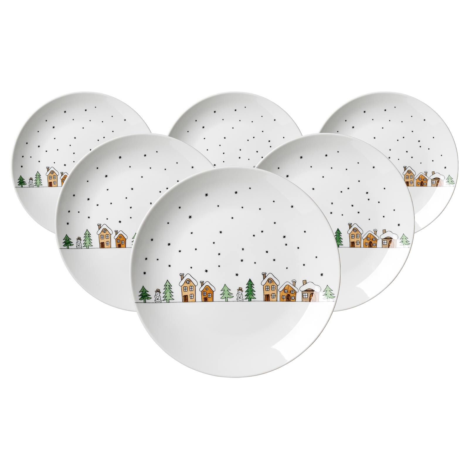 Ritzenhoff & Breker Dessertteller Winterdorf &oslash; 21 cm 6er Set 