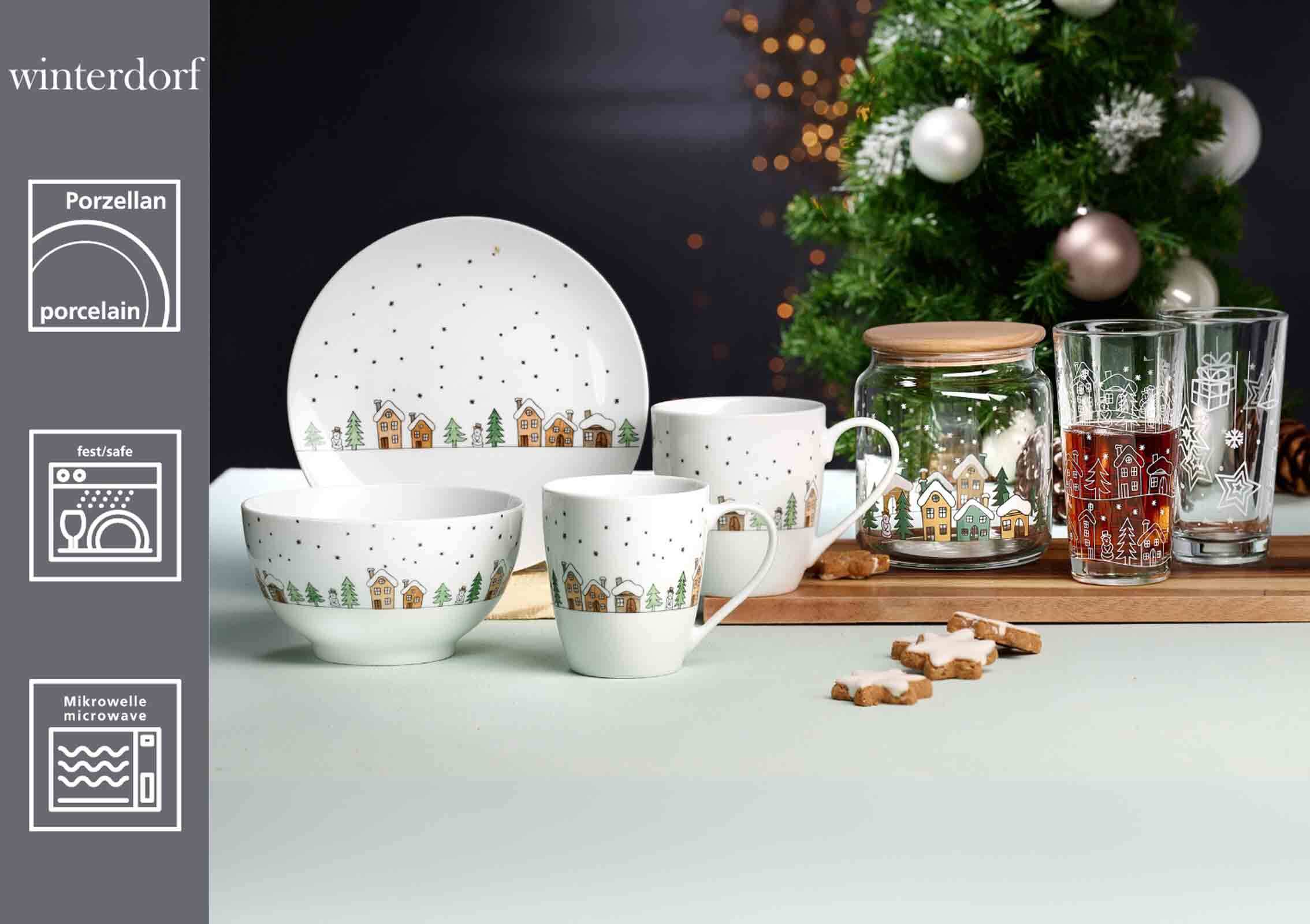 Ritzenhoff & Breker M&uuml;slischalen Winterdorf &oslash; 15 cm 6er Set 