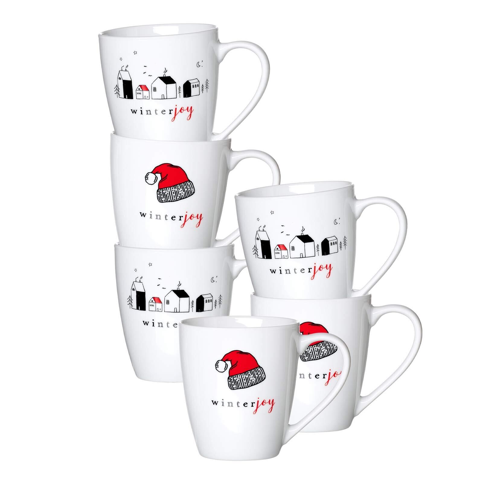 Henkelbecher Winter Joy Red  6er Set