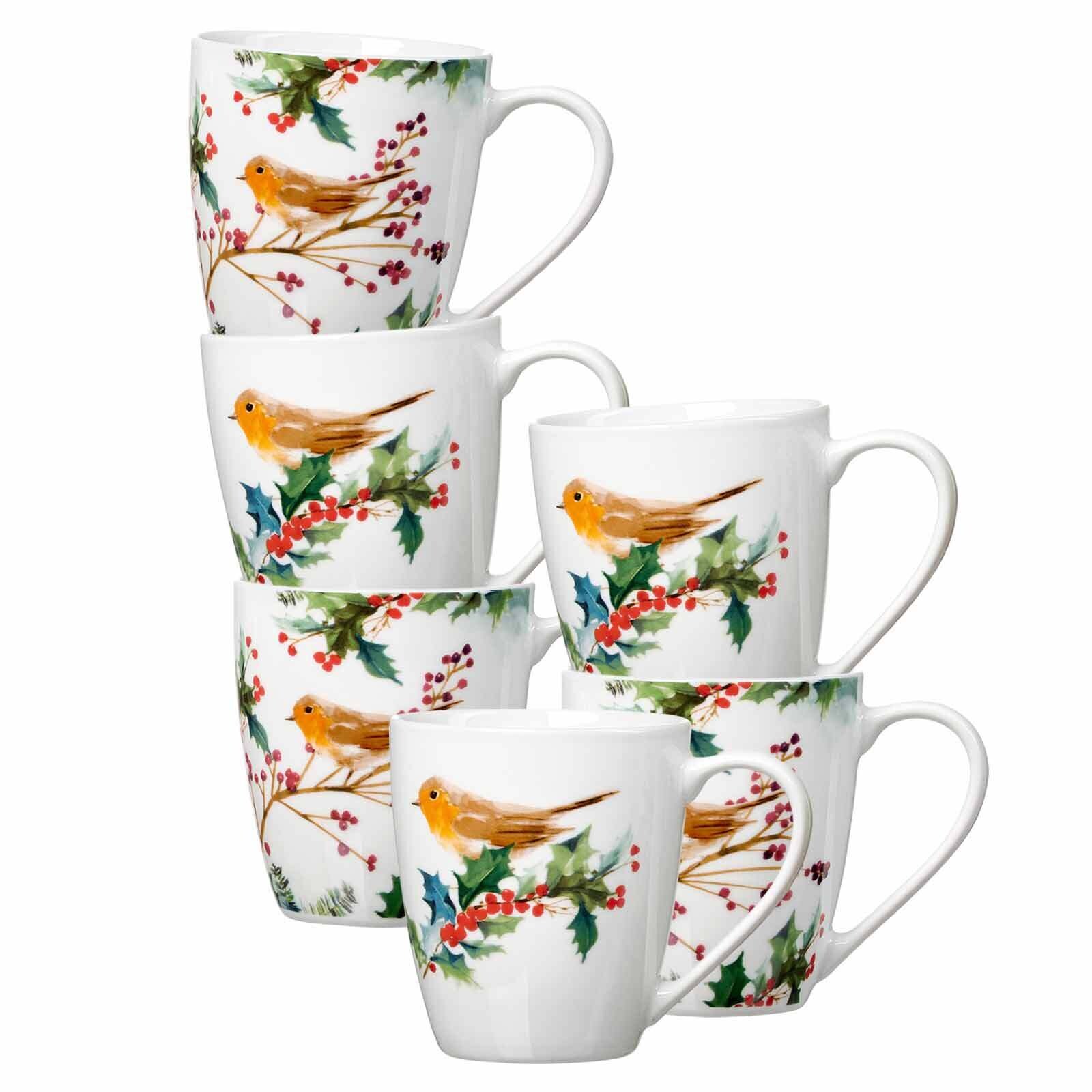 Henkelbecher Winter Bird  6er Set