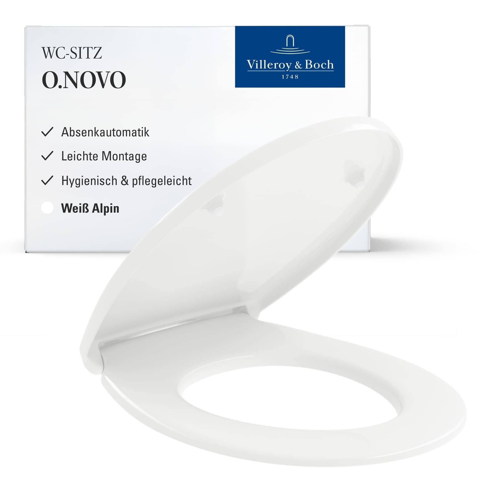 Villeroy&boch - O.novo - Abattant wc, Softclose, blanc alpin 8M43S101