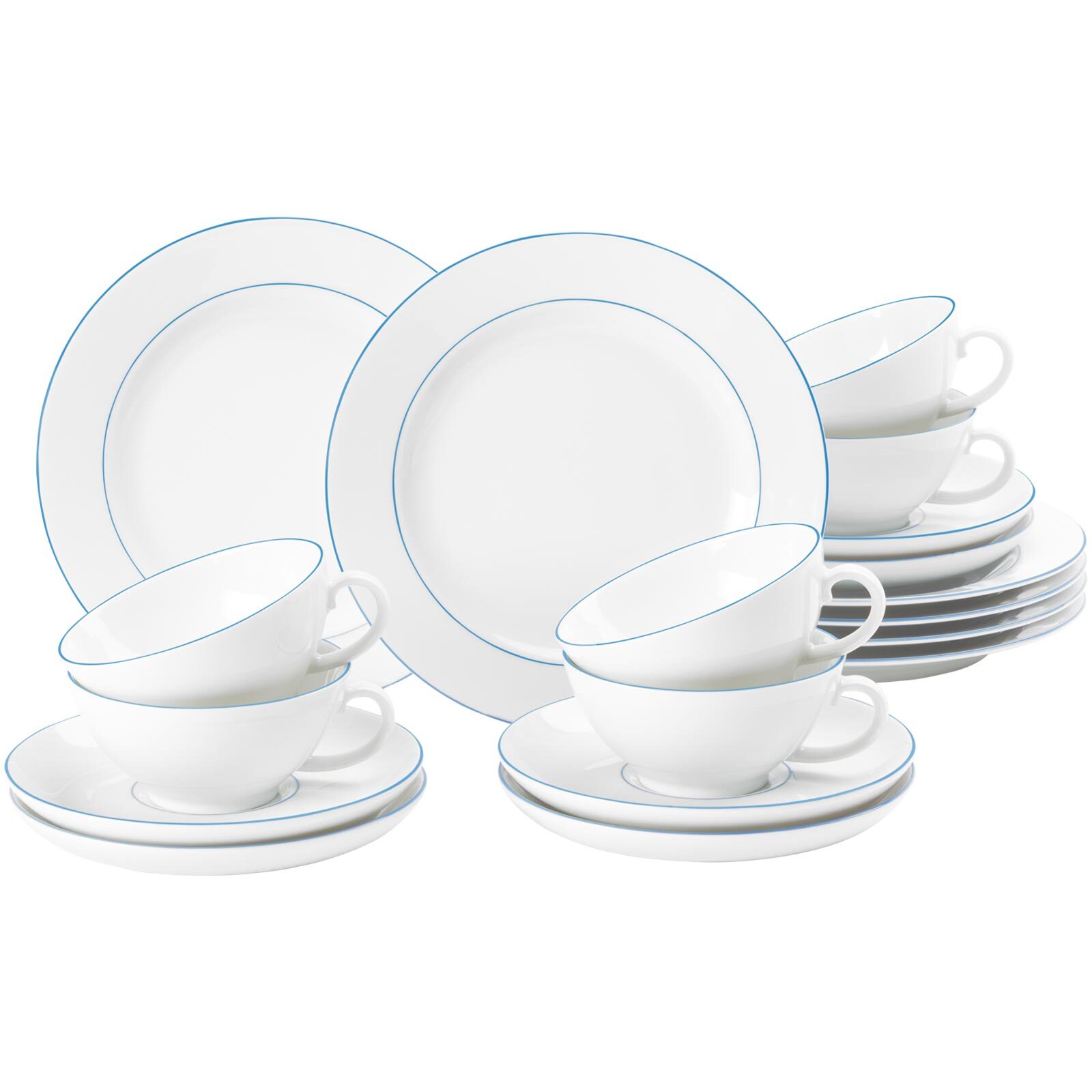 Seltmann Weiden Teeservice Sonate Blue Lines 18er Set 