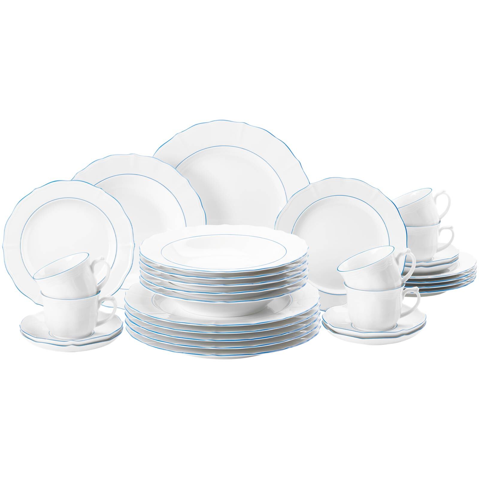 Seltmann Weiden Kombiservice Sonate Blue Lines 30er Set 