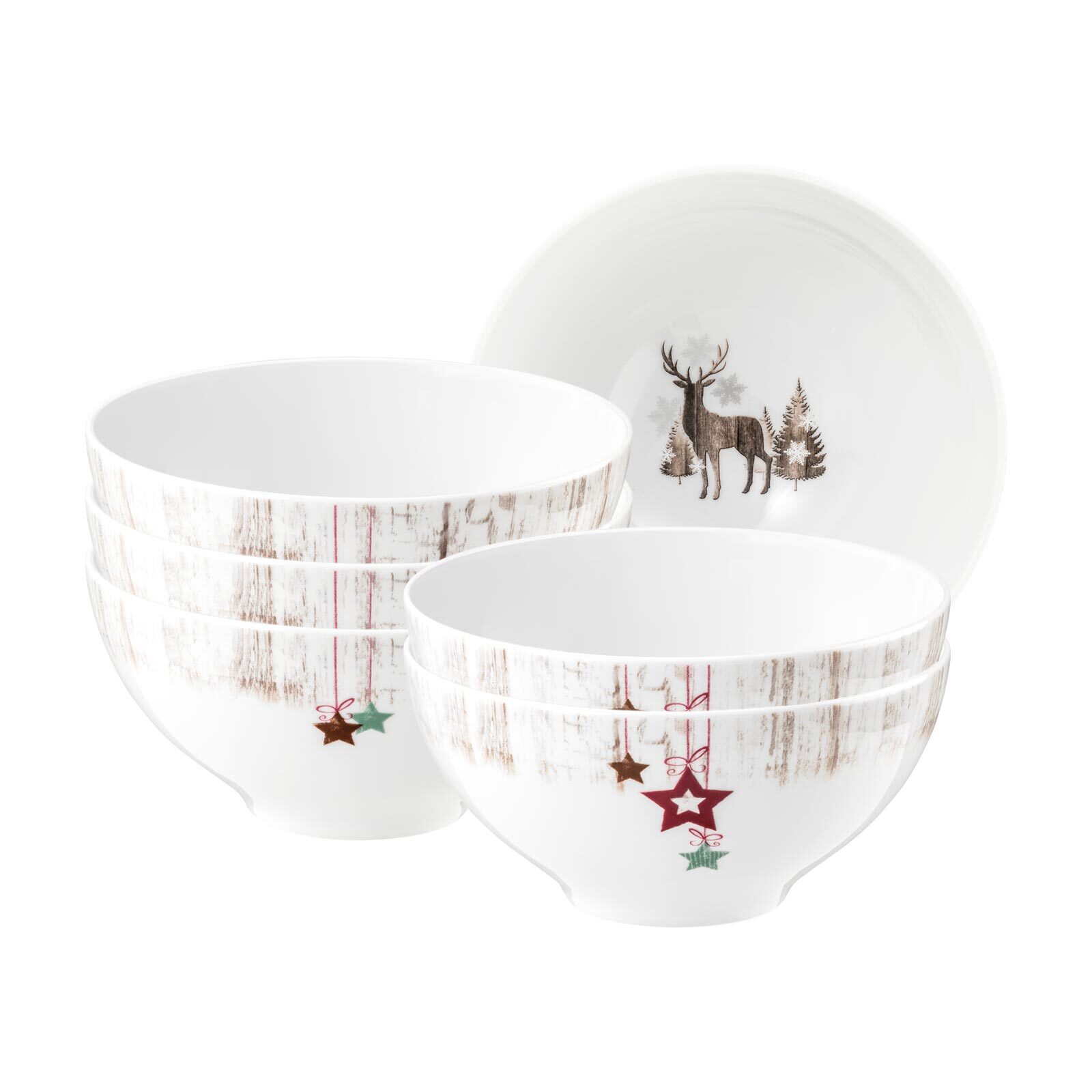 Seltmann Weiden Sch&uuml;ssel Life Christmas &oslash; 15,5 cm 6er Set 