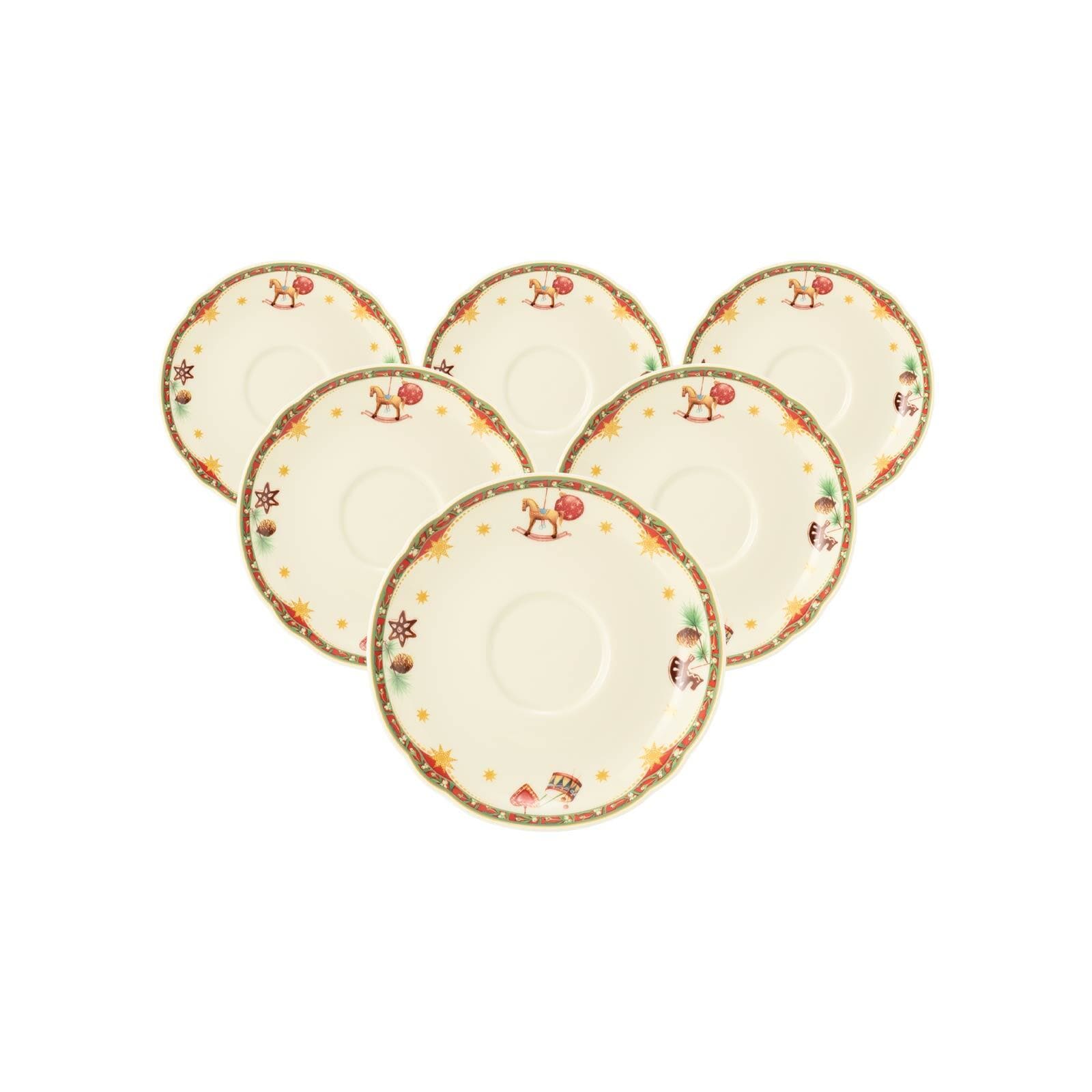 Seltmann Weiden Kombi-Untertassen Marieluise Weihnachtsnostalgie &oslash; 15 cm 6er Set 