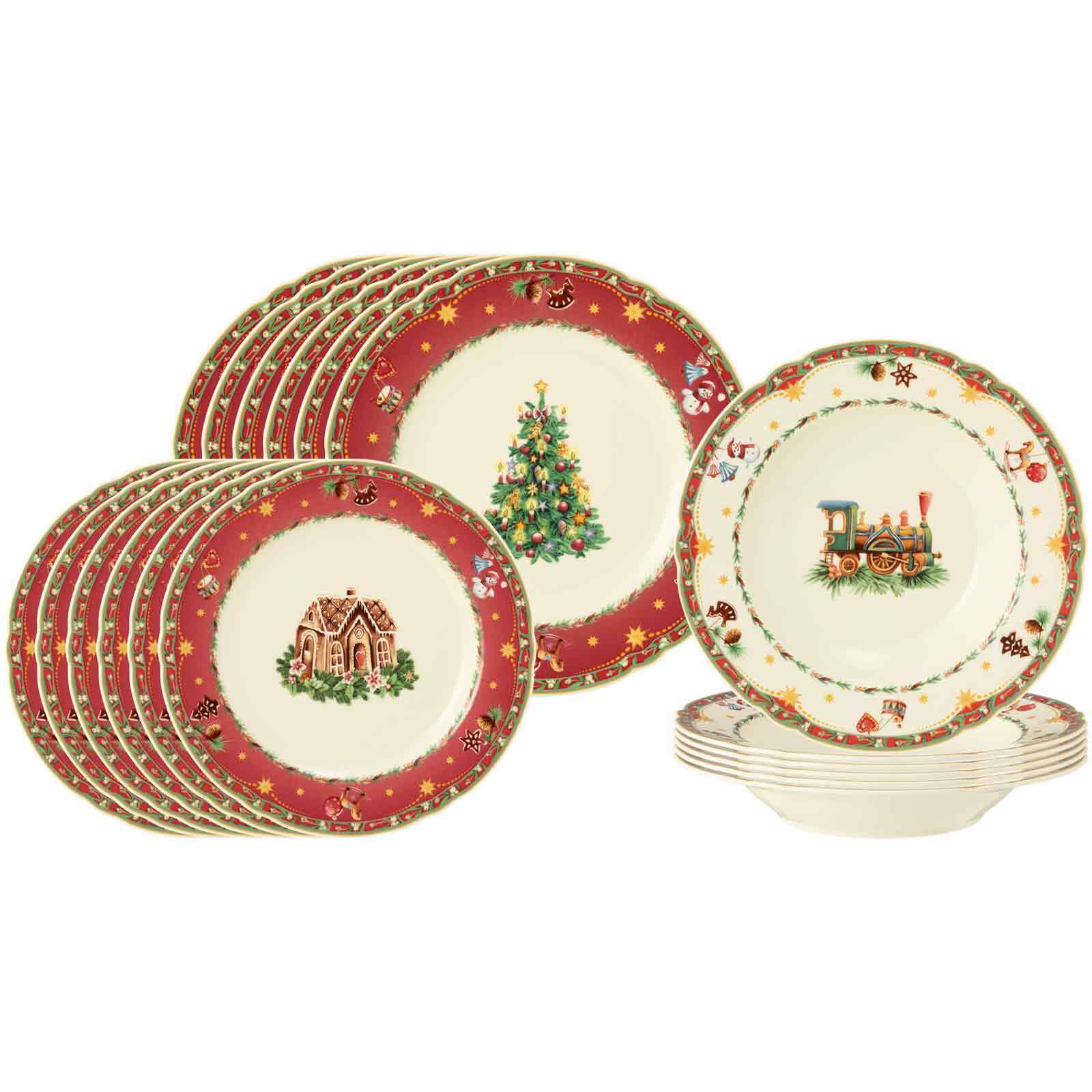 Seltmann Weiden Teller-Set Marieluise Weihnachtsnostalgie 18er Set 