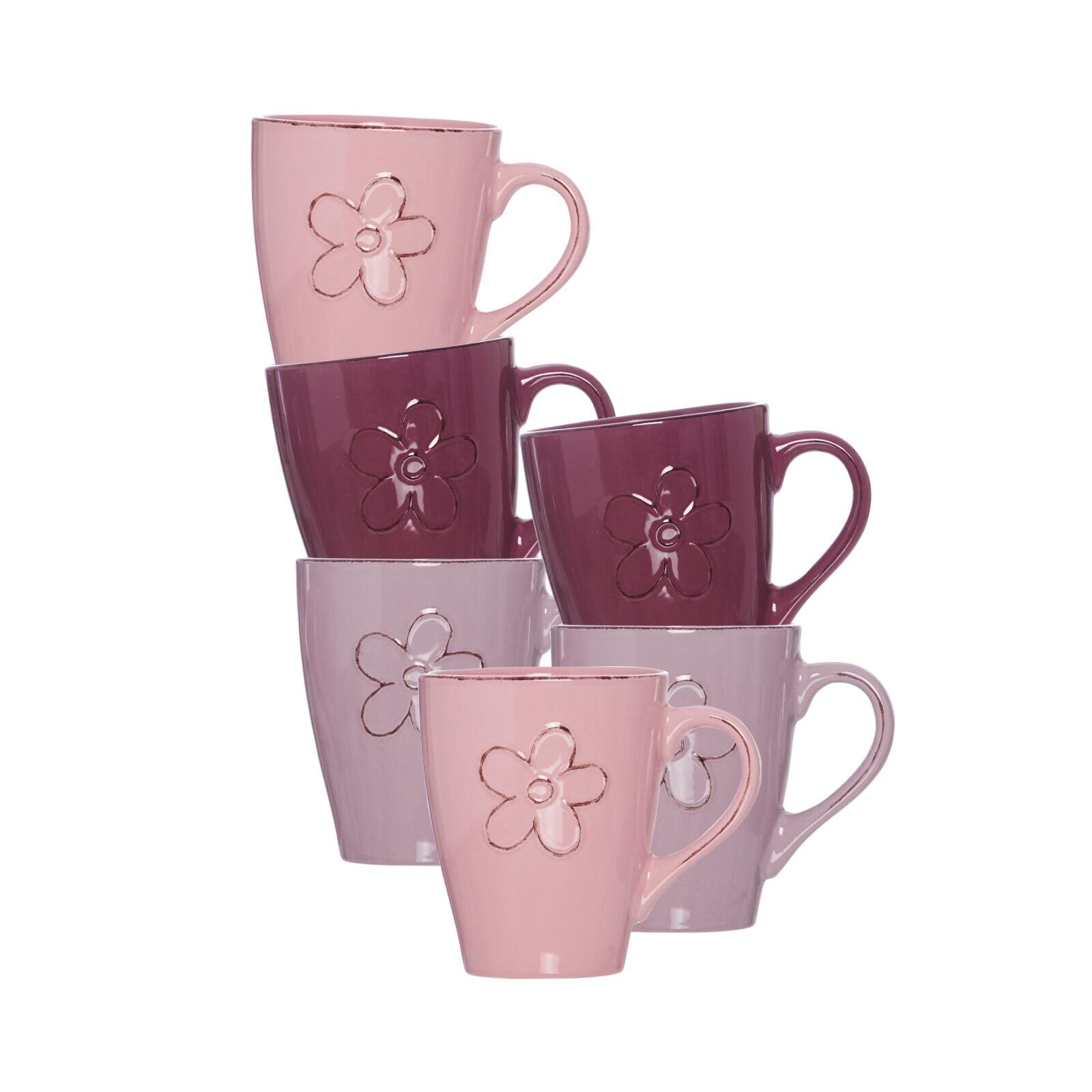 Henkelbecher Flower  6er Set