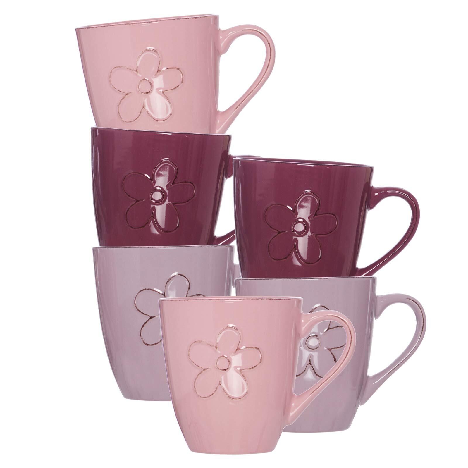 Henkelbecher Flower  6er Set